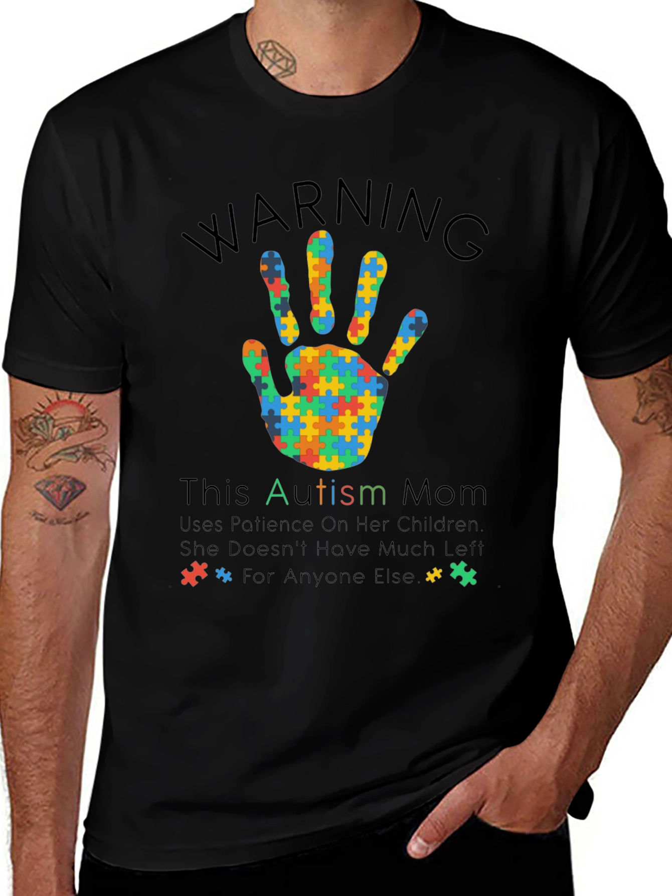 Autism Mom T-Shirt - Warning Patience Design