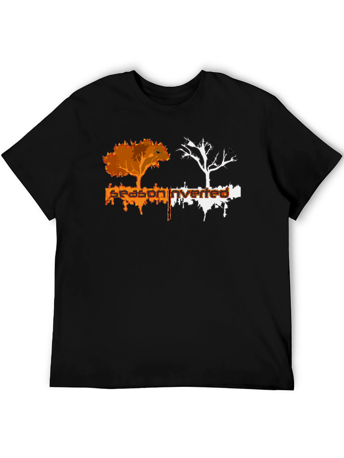 Inverted Season Tree Graphic Black T-Shirt