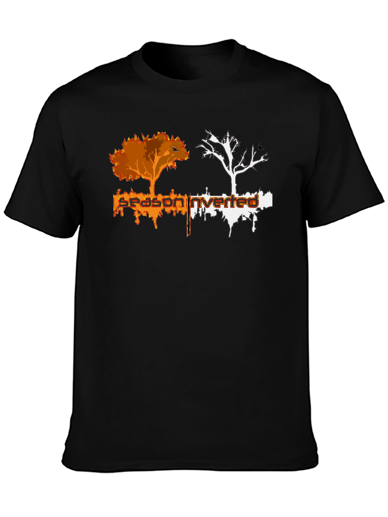 Inverted Season Tree Graphic Black T-Shirt