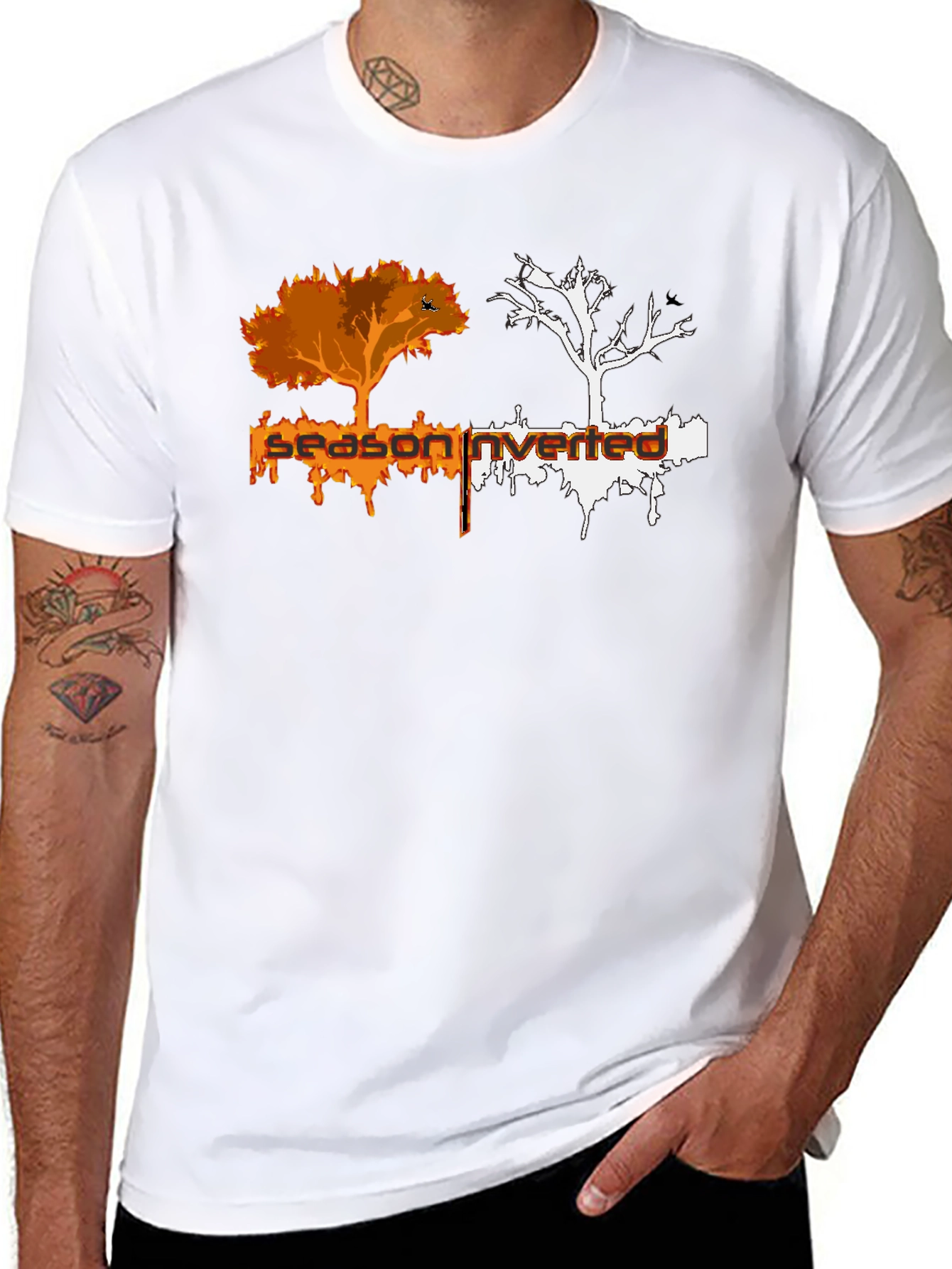 Inverted Season Tree Graphic Black T-Shirt