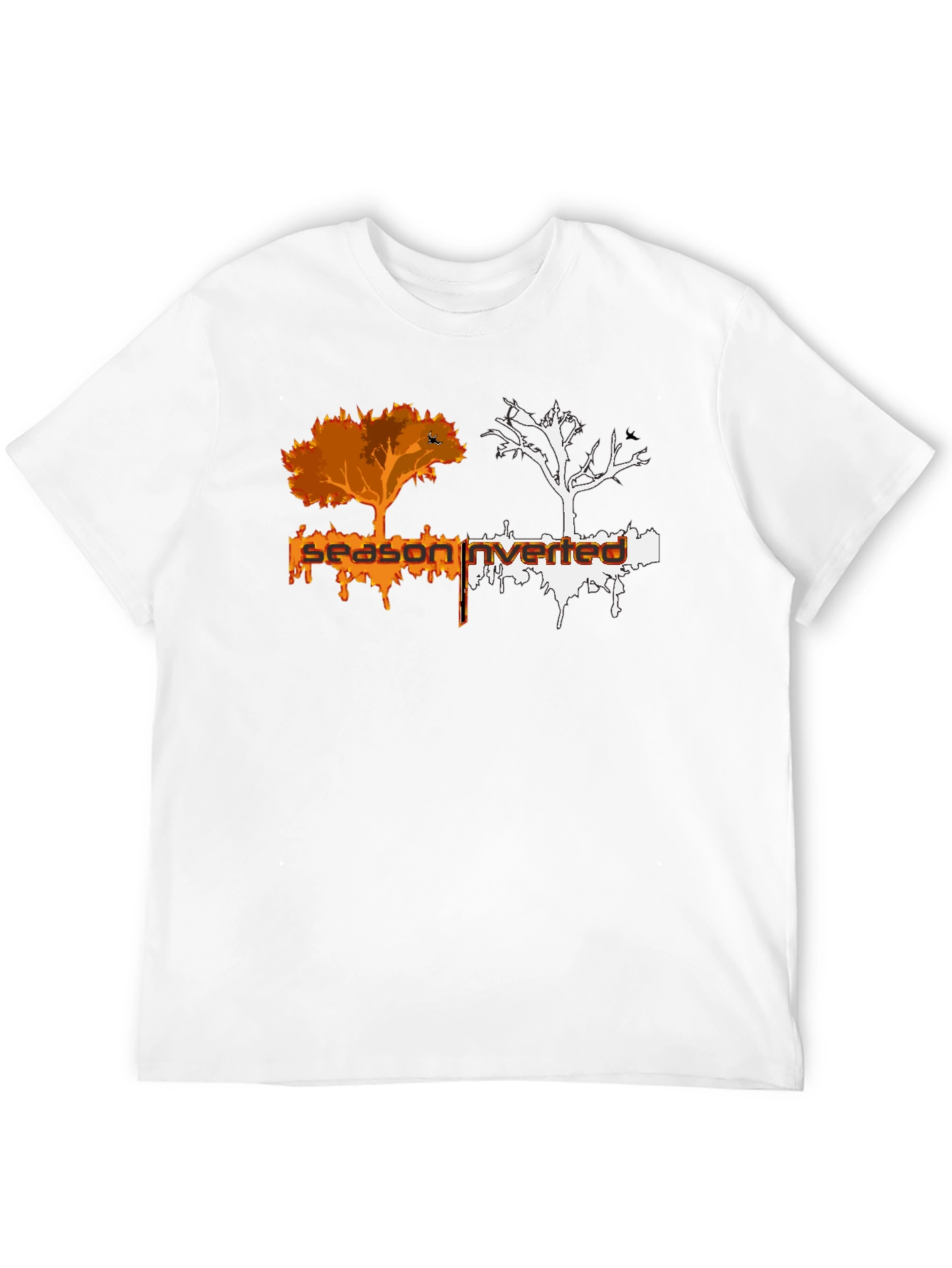Inverted Season Tree Graphic Black T-Shirt