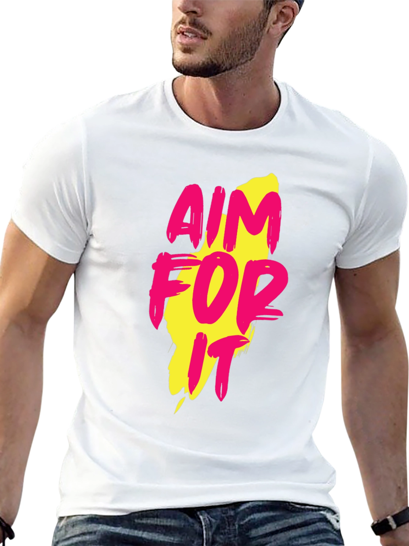 Aim For It Graphic Print Black T-Shirt