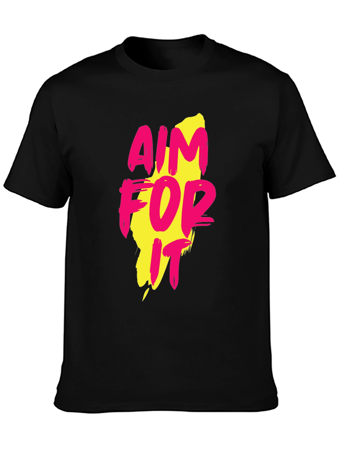 Aim For It Graphic Print Black T-Shirt