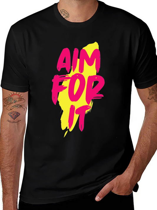 Aim For It Graphic Print Black T-Shirt
