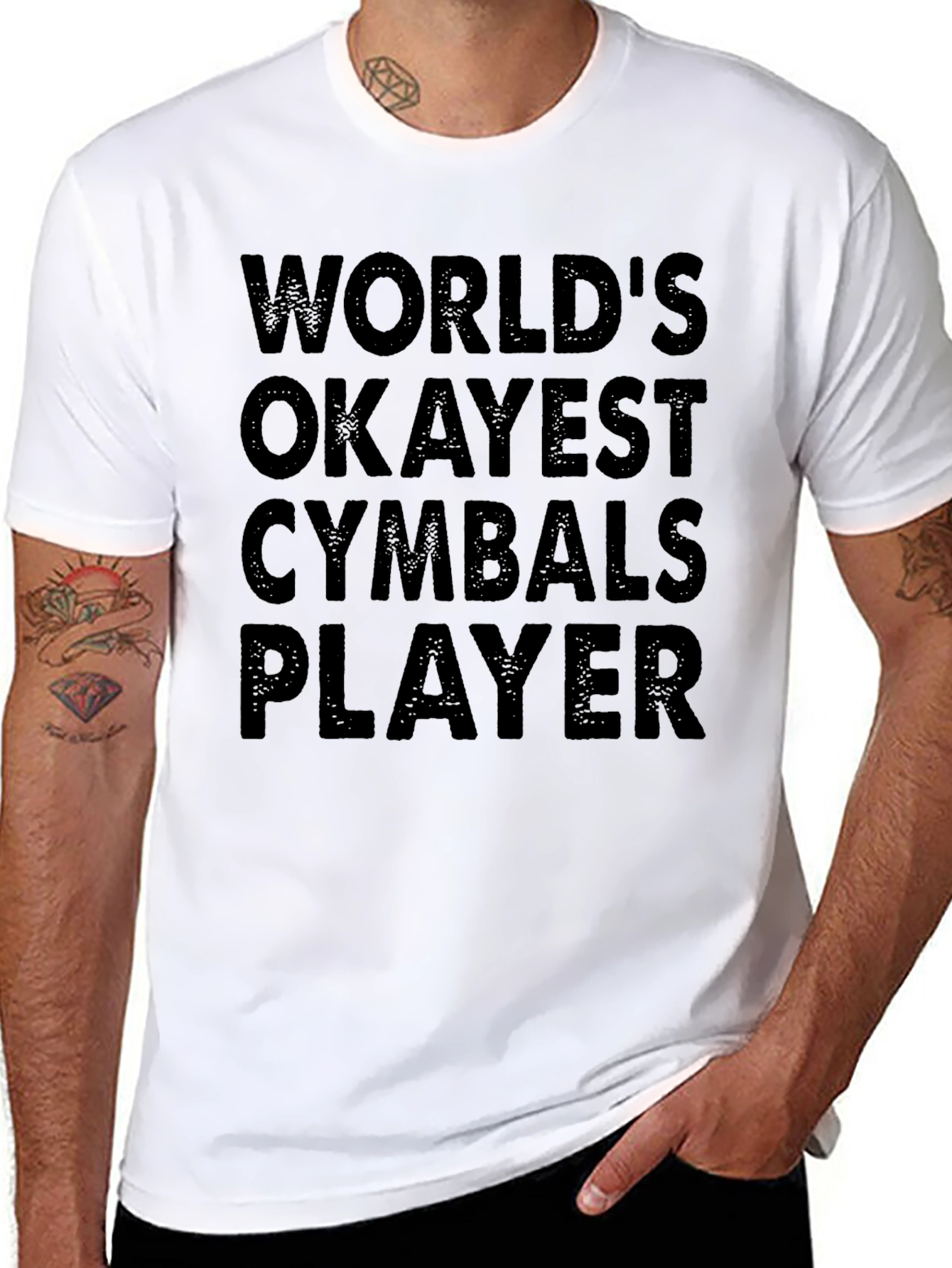 Worlds Okayest Cymbals Player Black T-Shirt