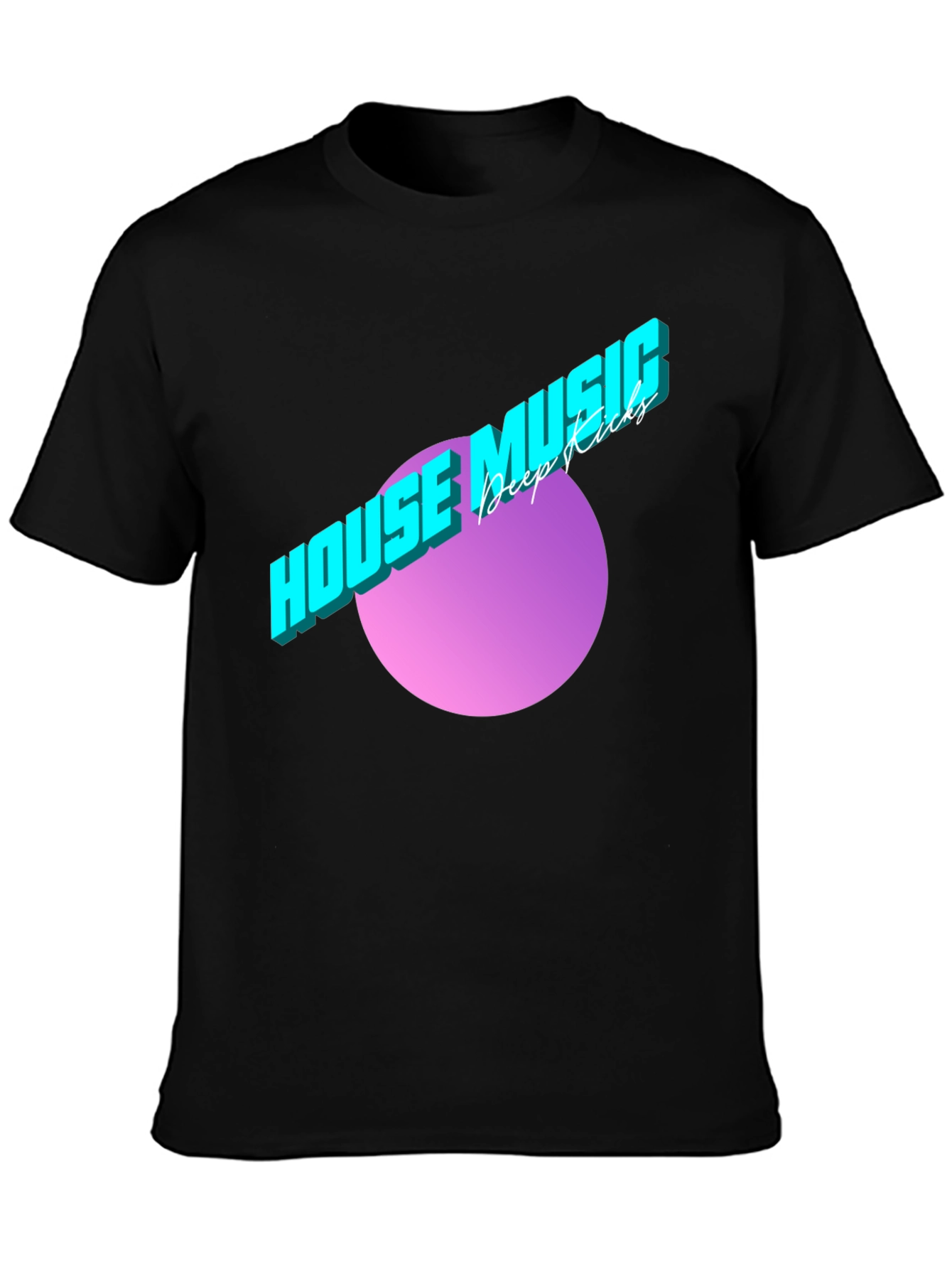 House Music Deep Kicks Black T-Shirt