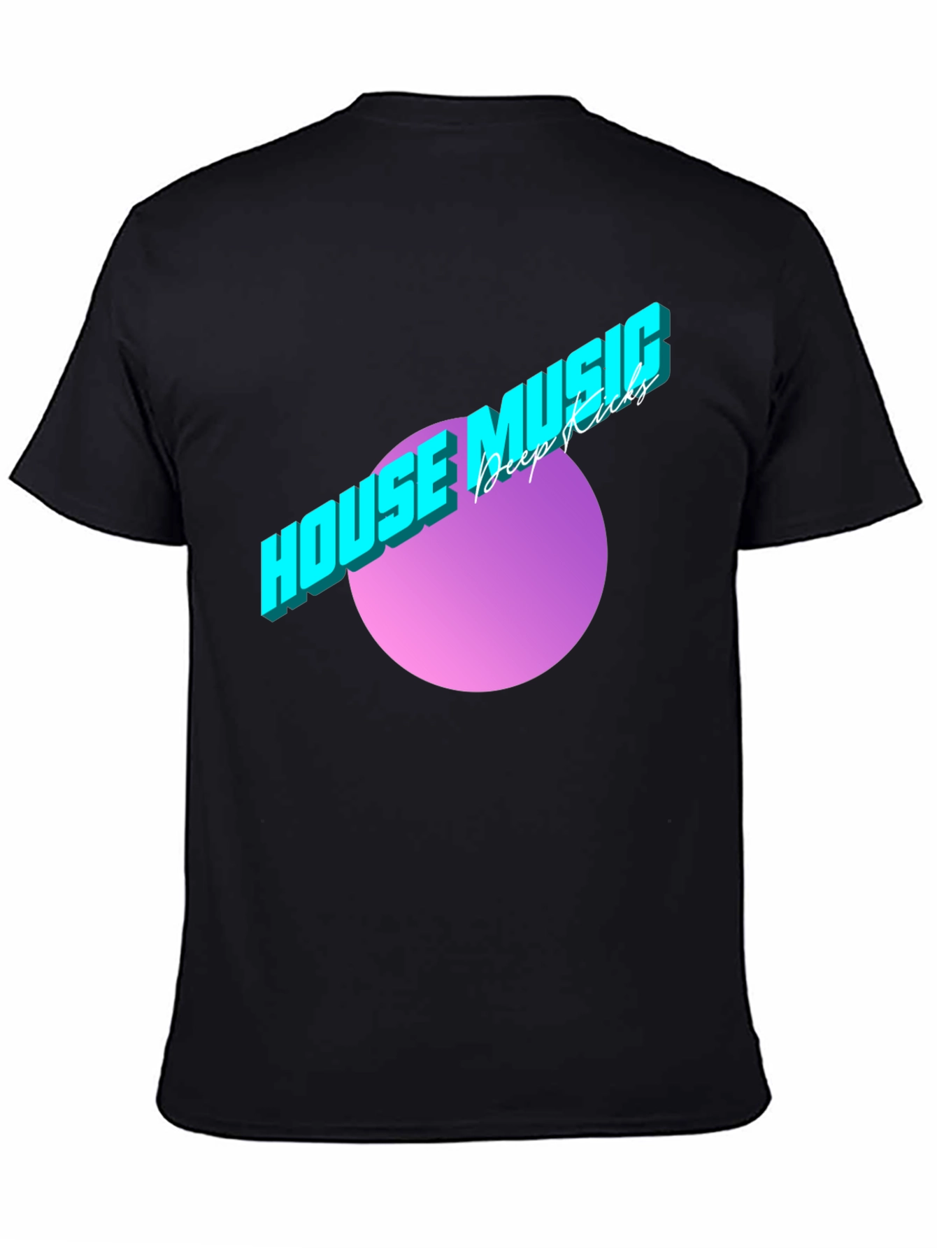 House Music Deep Kicks Black T-Shirt