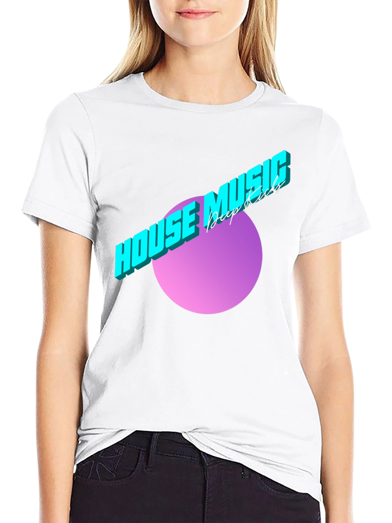 House Music Deep Kicks Black T-Shirt