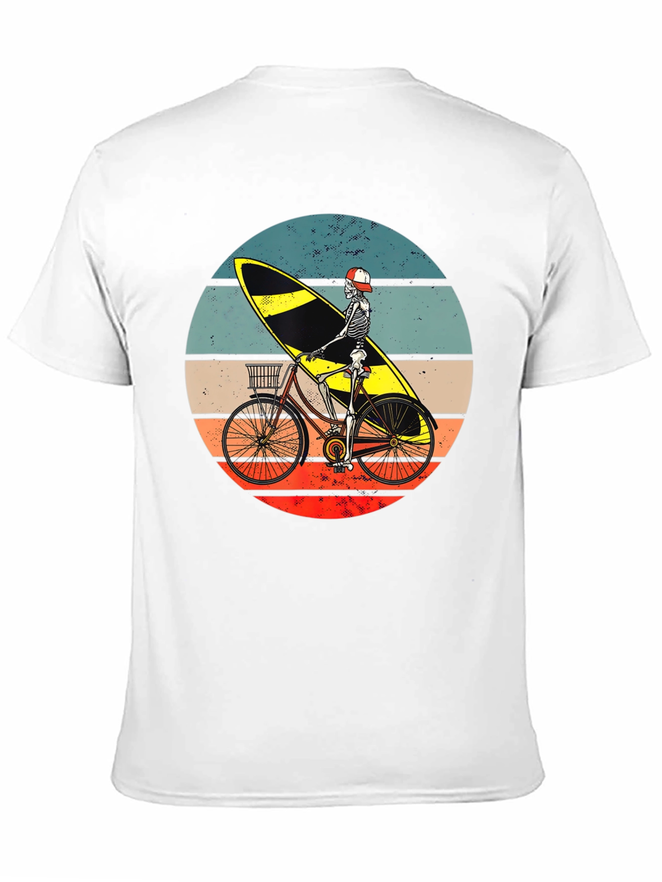 Skeleton Surfer Bike Graphic Tee