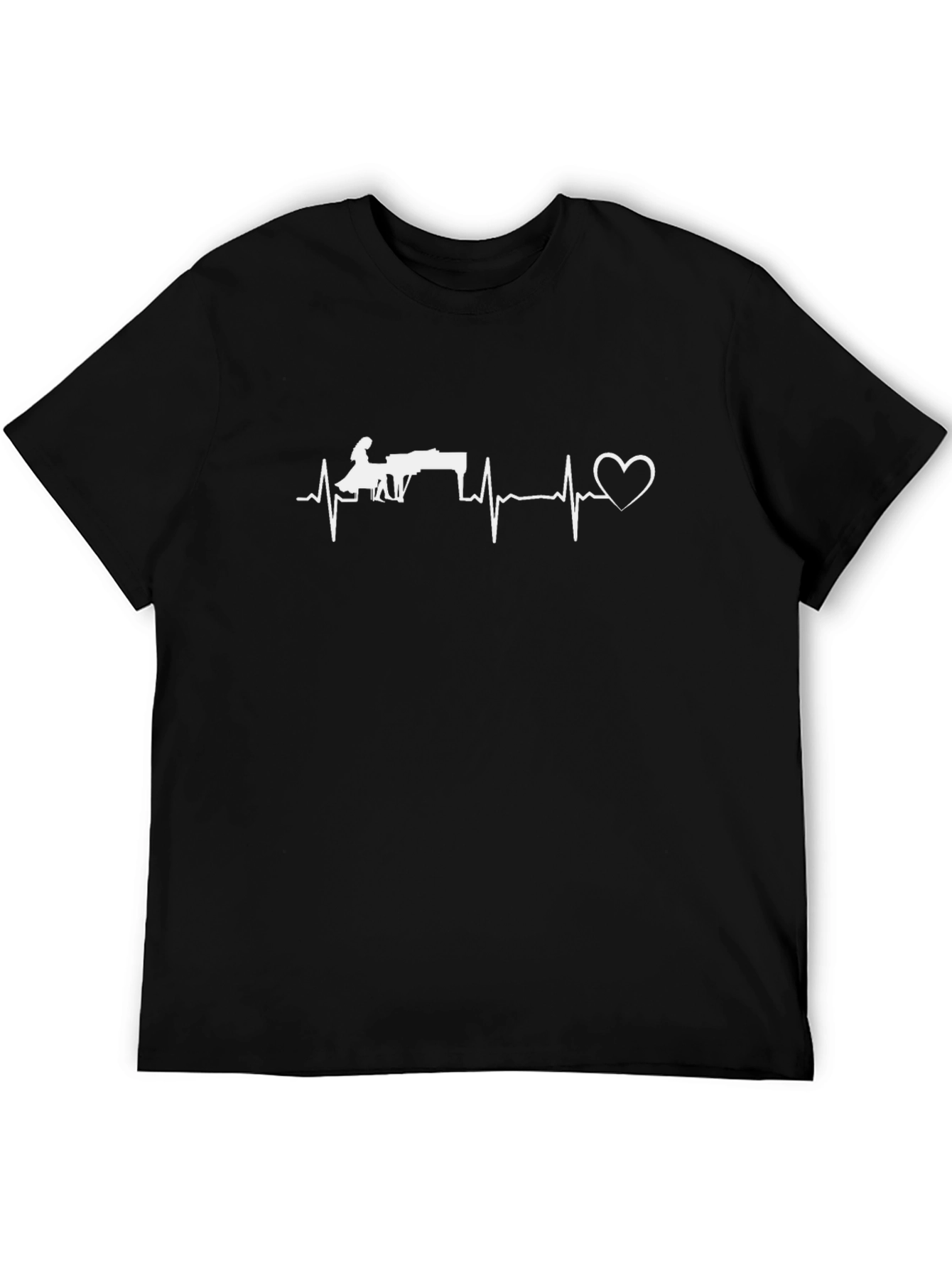Piano Heartbeat T-Shirt - Musician ECG Love