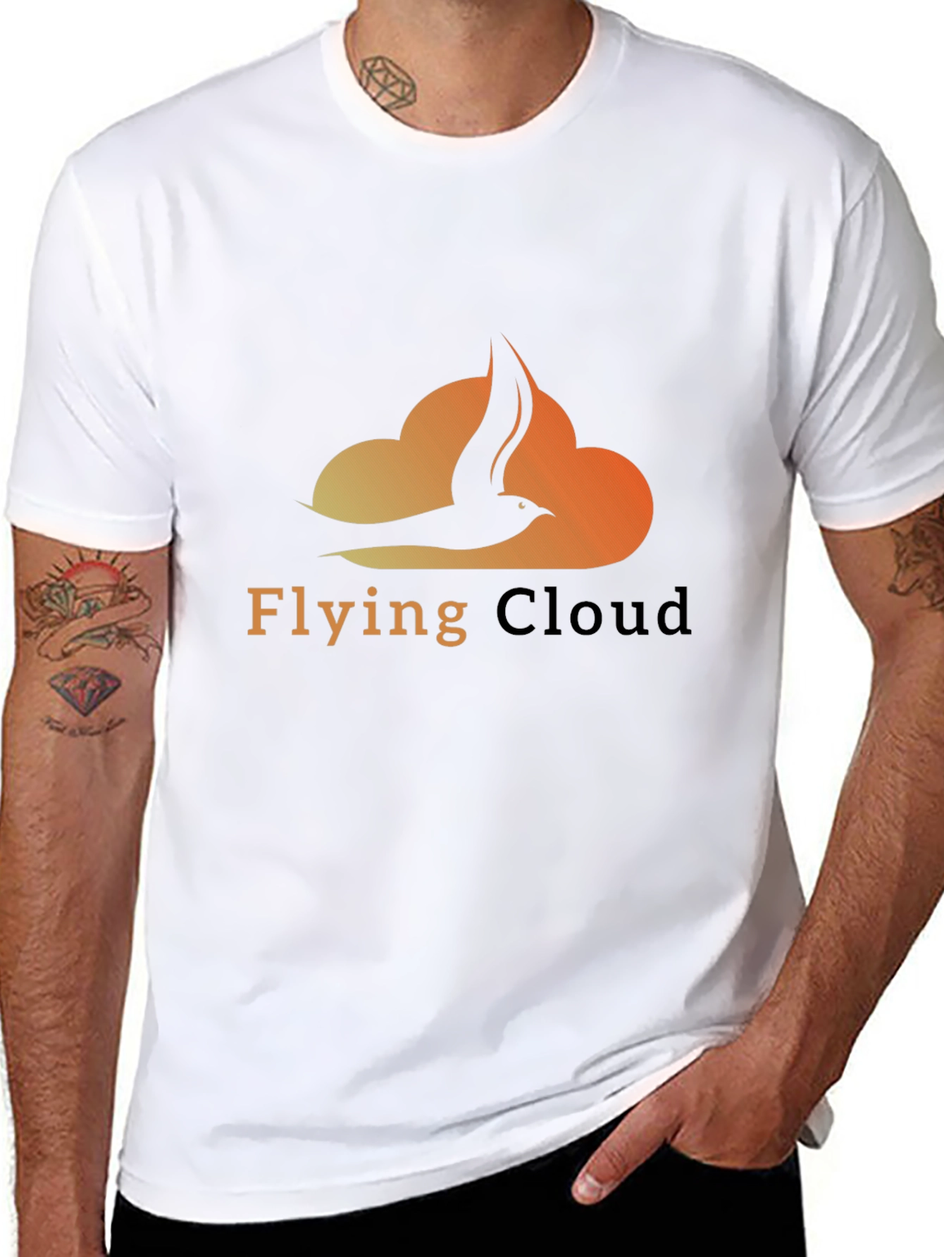 Flying Cloud Graphic Tee - Stylish Bird Design