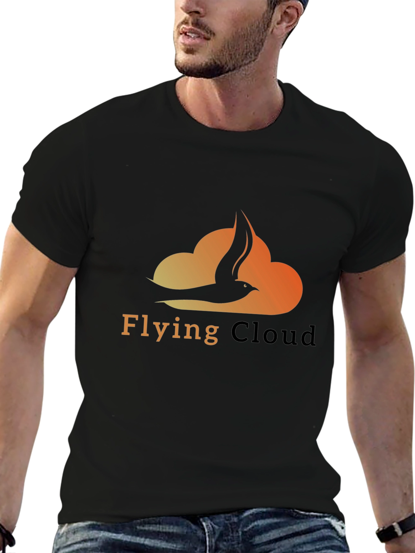 Flying Cloud Graphic Tee - Stylish Bird Design