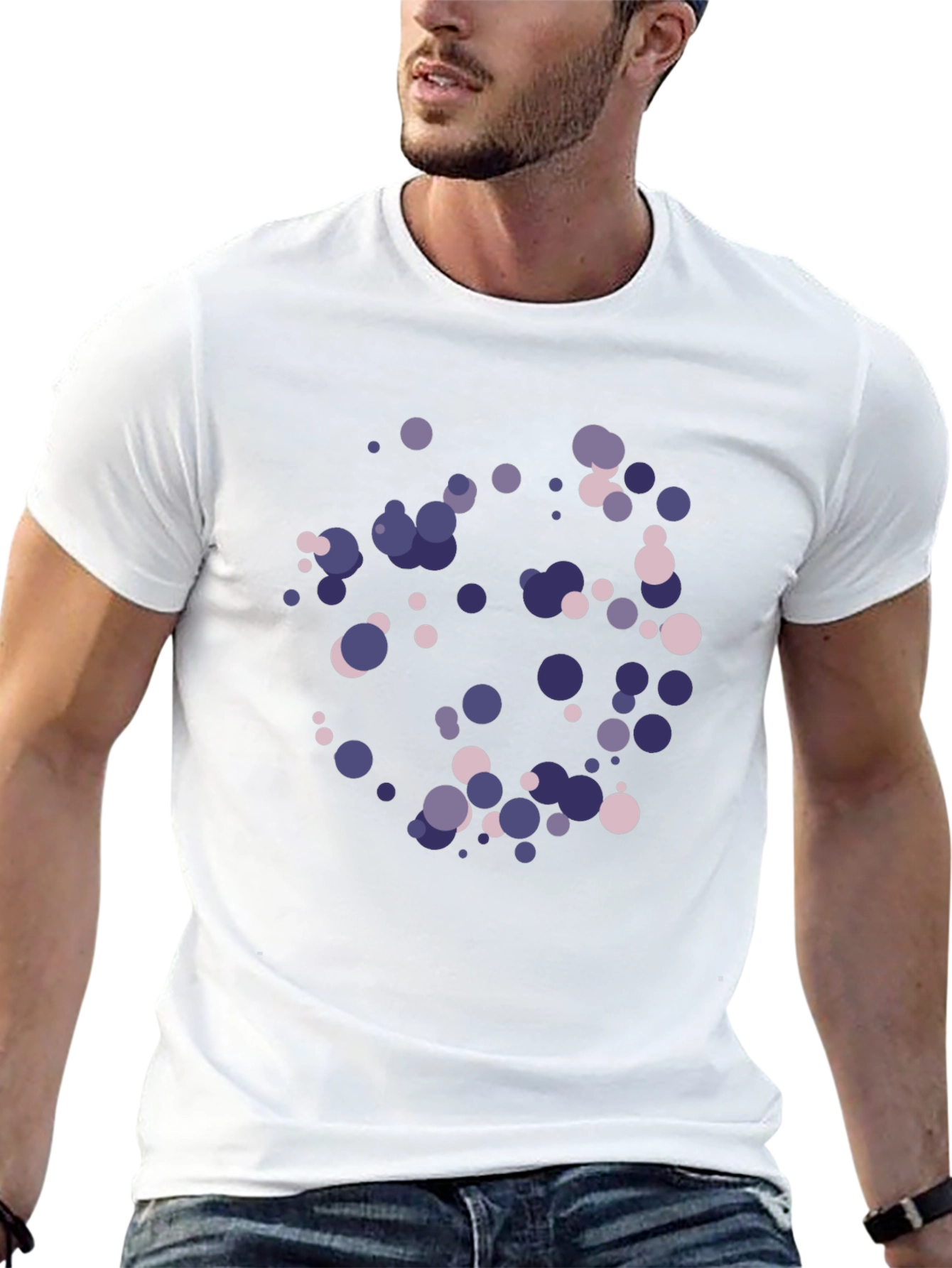 Abstract Dots Graphic Tee - Modern Casual Style