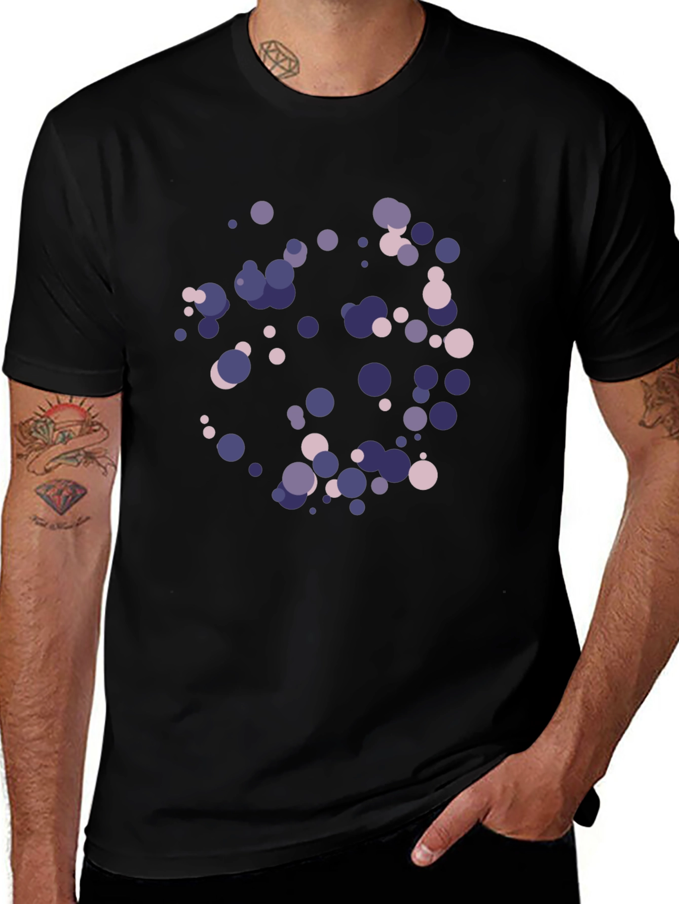 Abstract Dots Graphic Tee - Modern Casual Style
