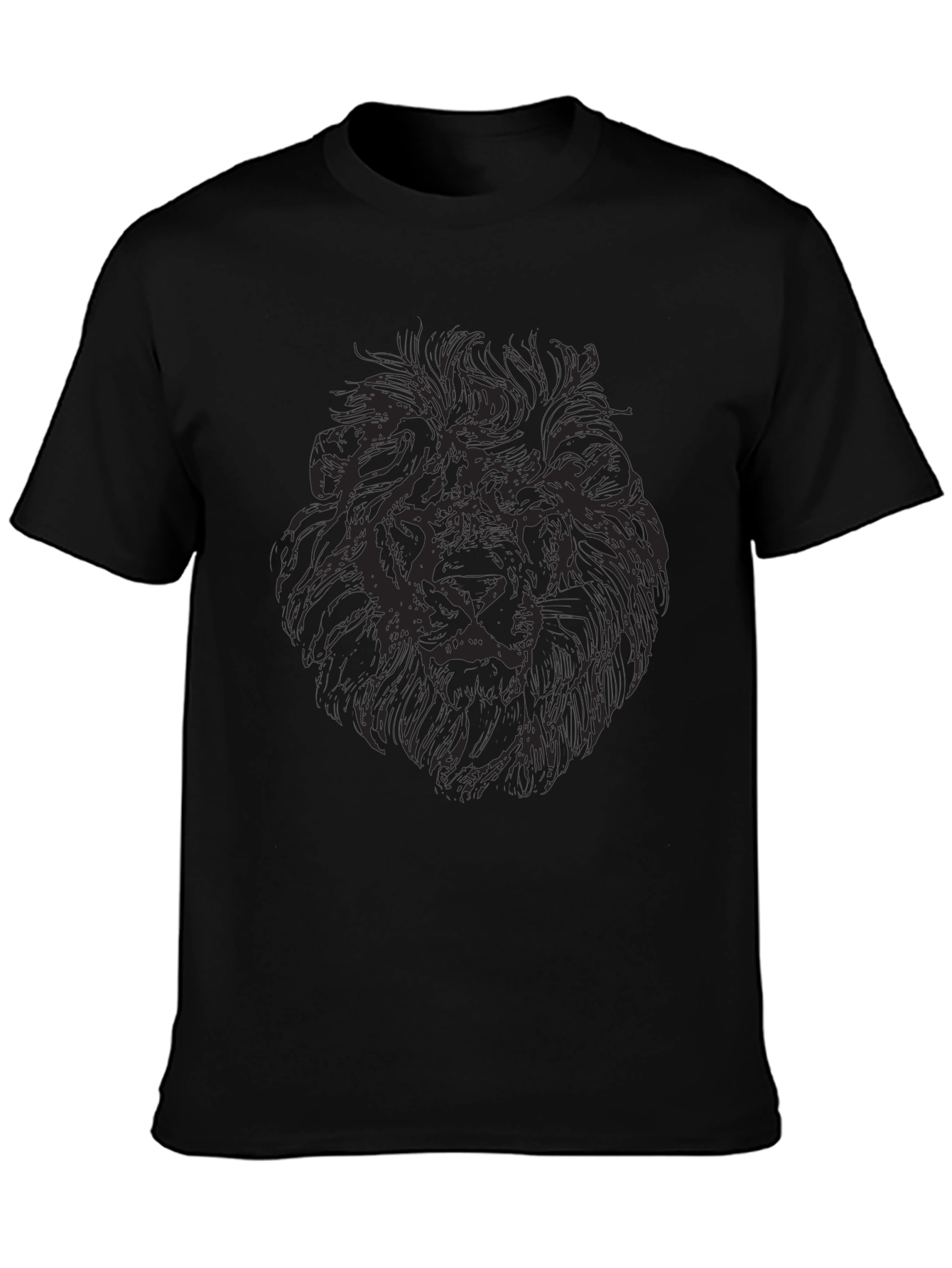 Mens Black Lion Graphic T-Shirt