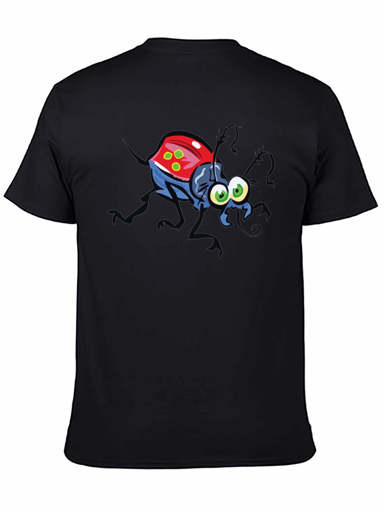 Cartoon Bug Graphic Tee - Fun Black T-Shirt