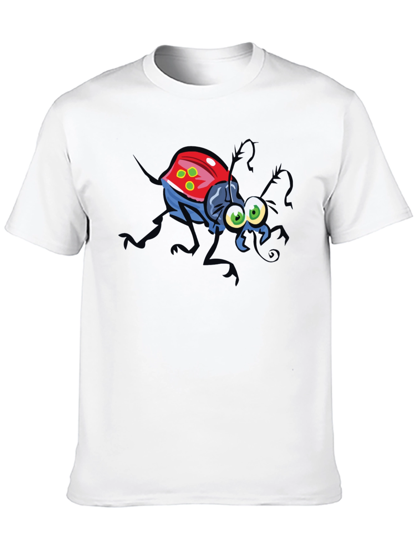 Cartoon Bug Graphic Tee - Fun Black T-Shirt
