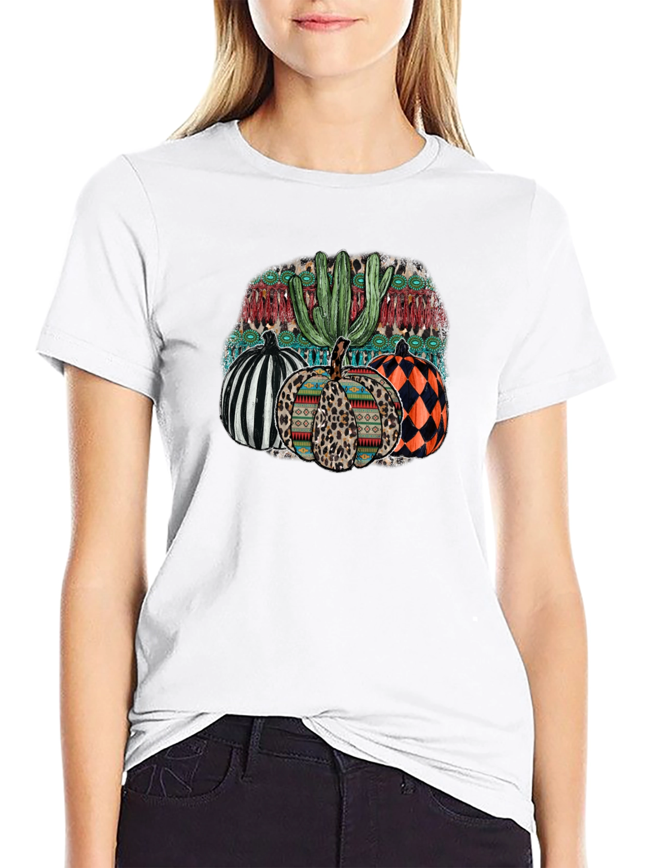Western Pumpkin Cactus Graphic Tee