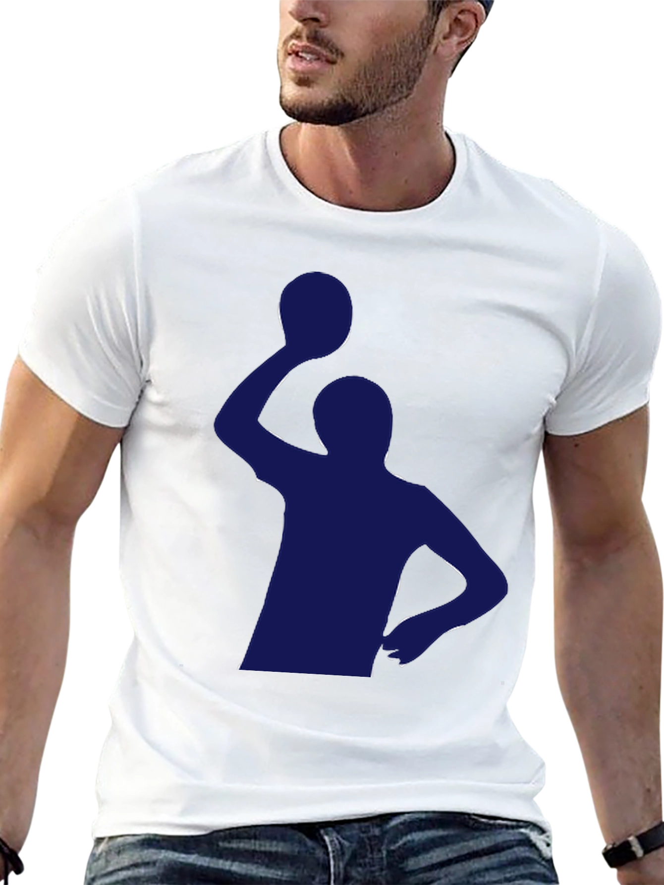 Handball Player Graphic T-Shirt - Black
