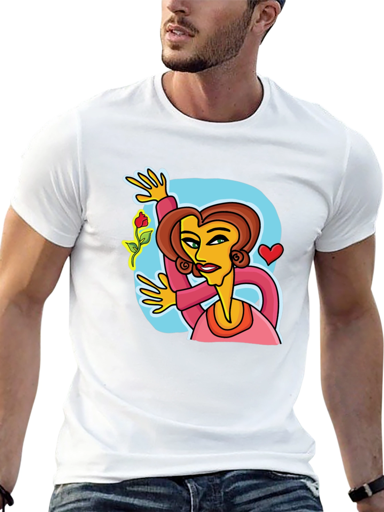 Cartoon Woman T-Shirt - Unique Graphic Tee