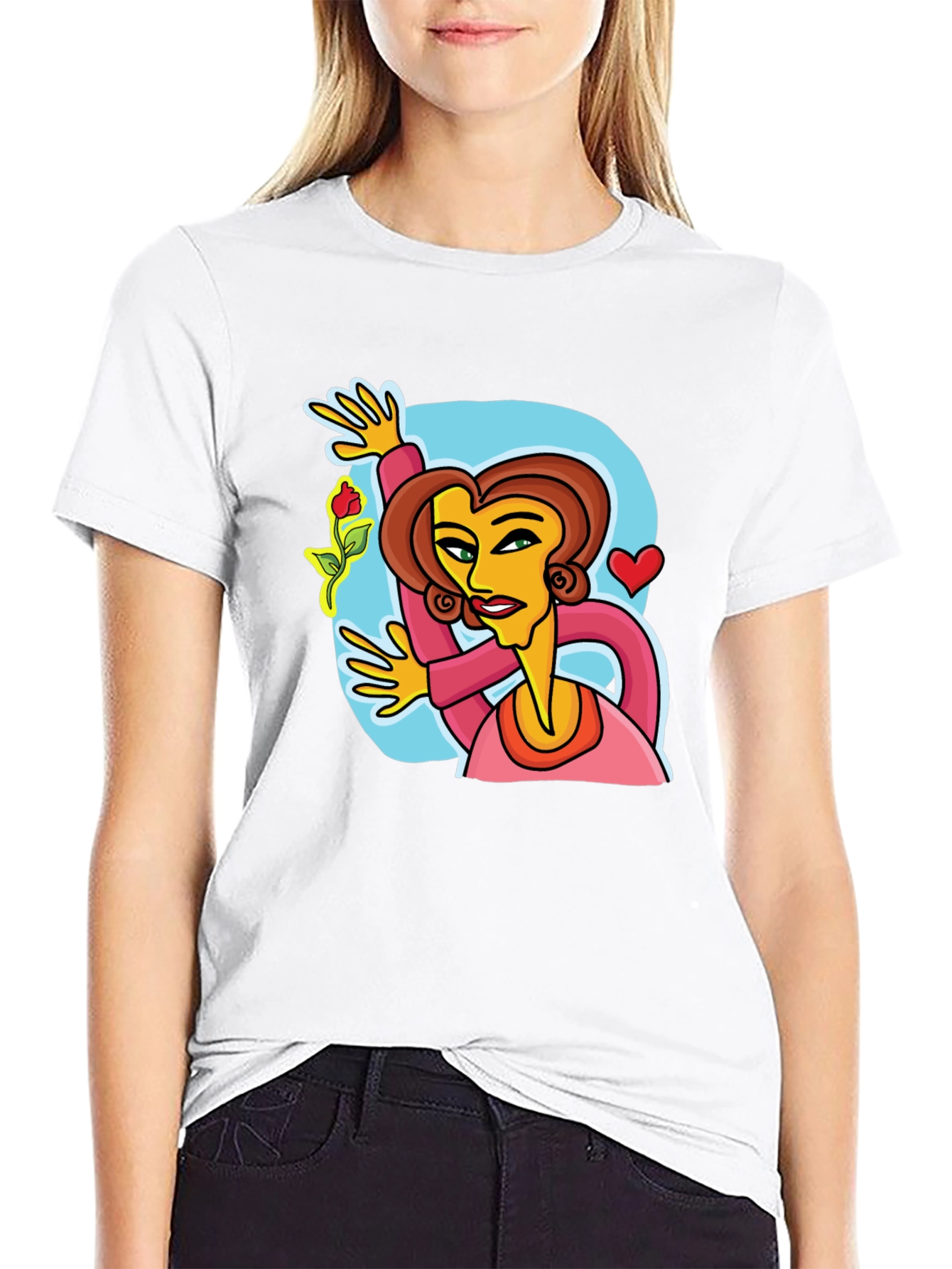 Cartoon Woman T-Shirt - Unique Graphic Tee