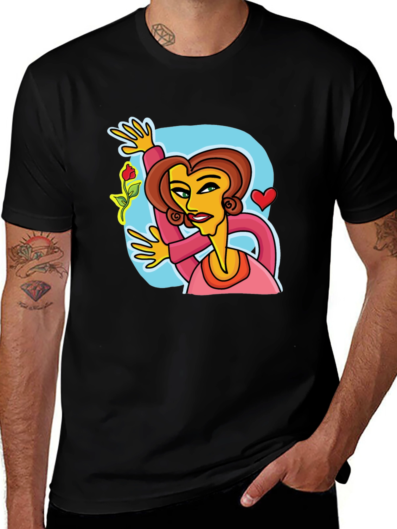 Cartoon Woman T-Shirt - Unique Graphic Tee