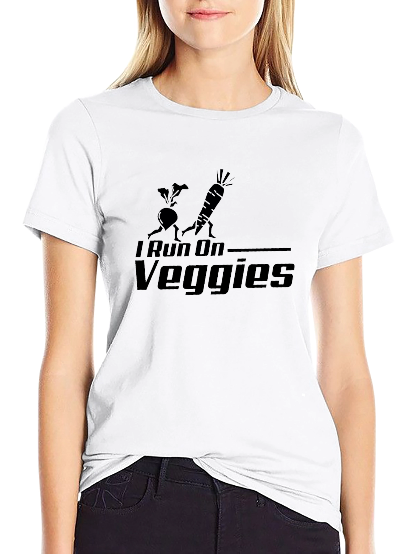I Run On Veggies T-Shirt - Black