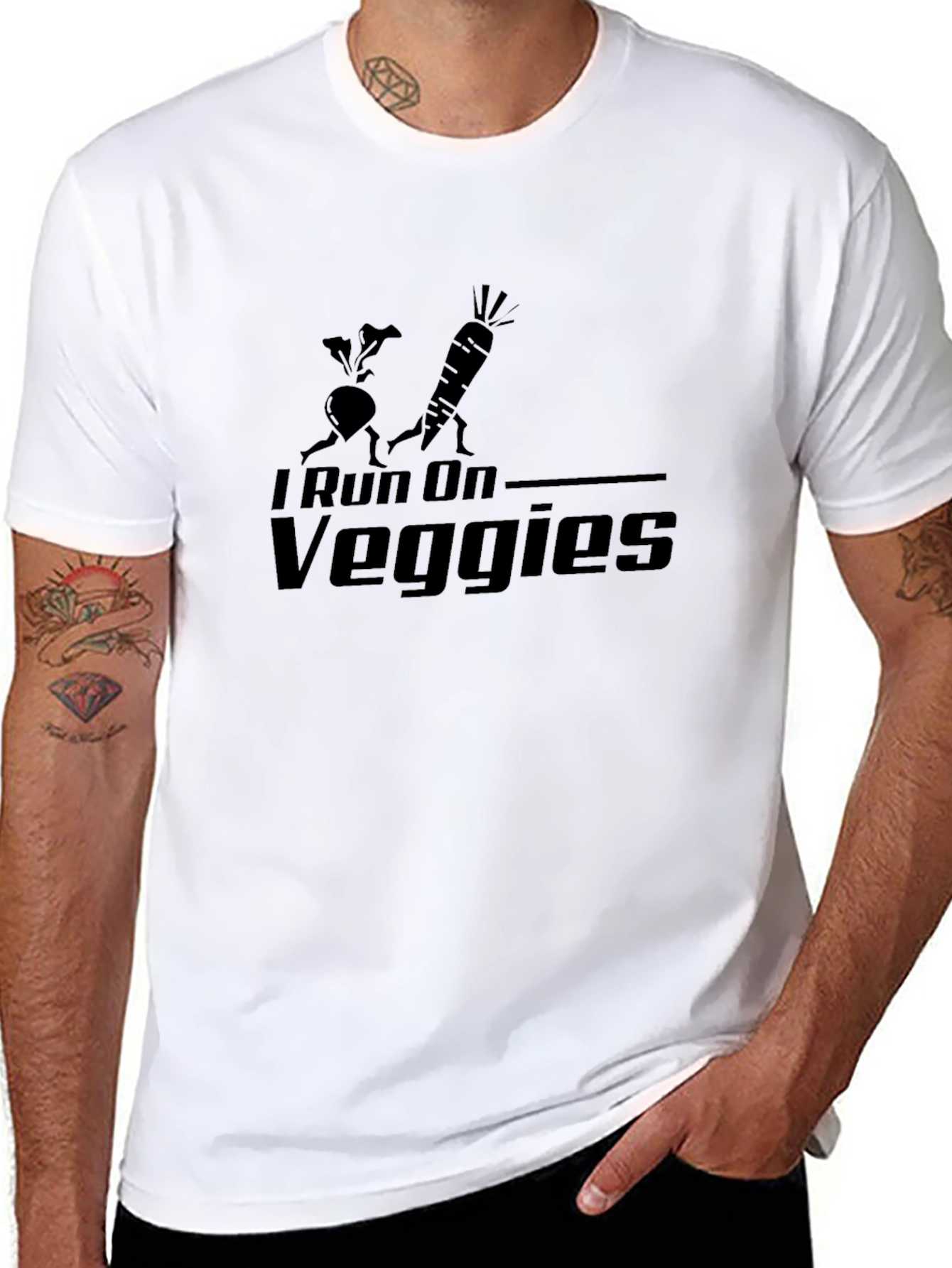 I Run On Veggies T-Shirt - Black