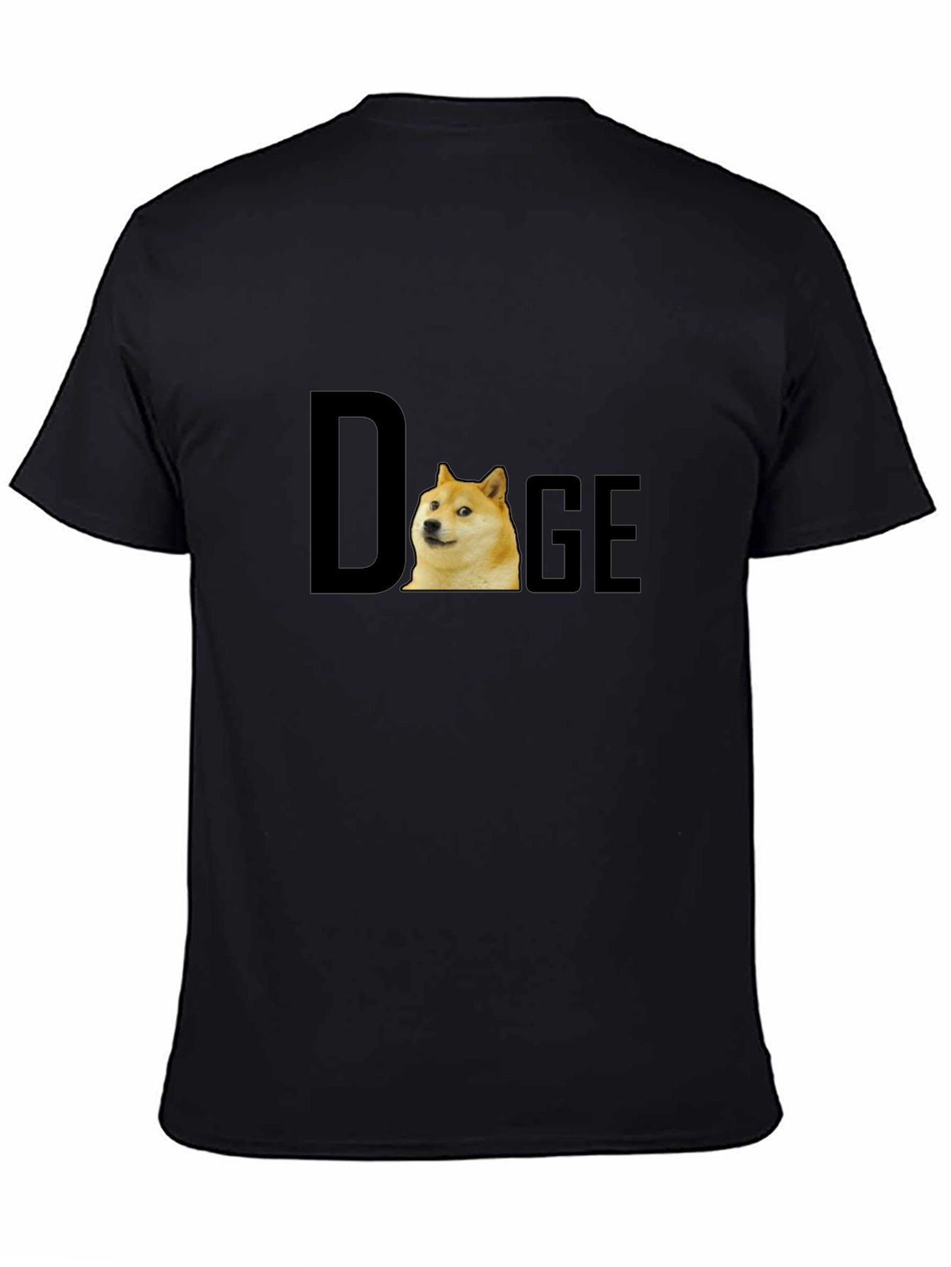 Doge Meme T-Shirt - Black Cotton Crew Neck