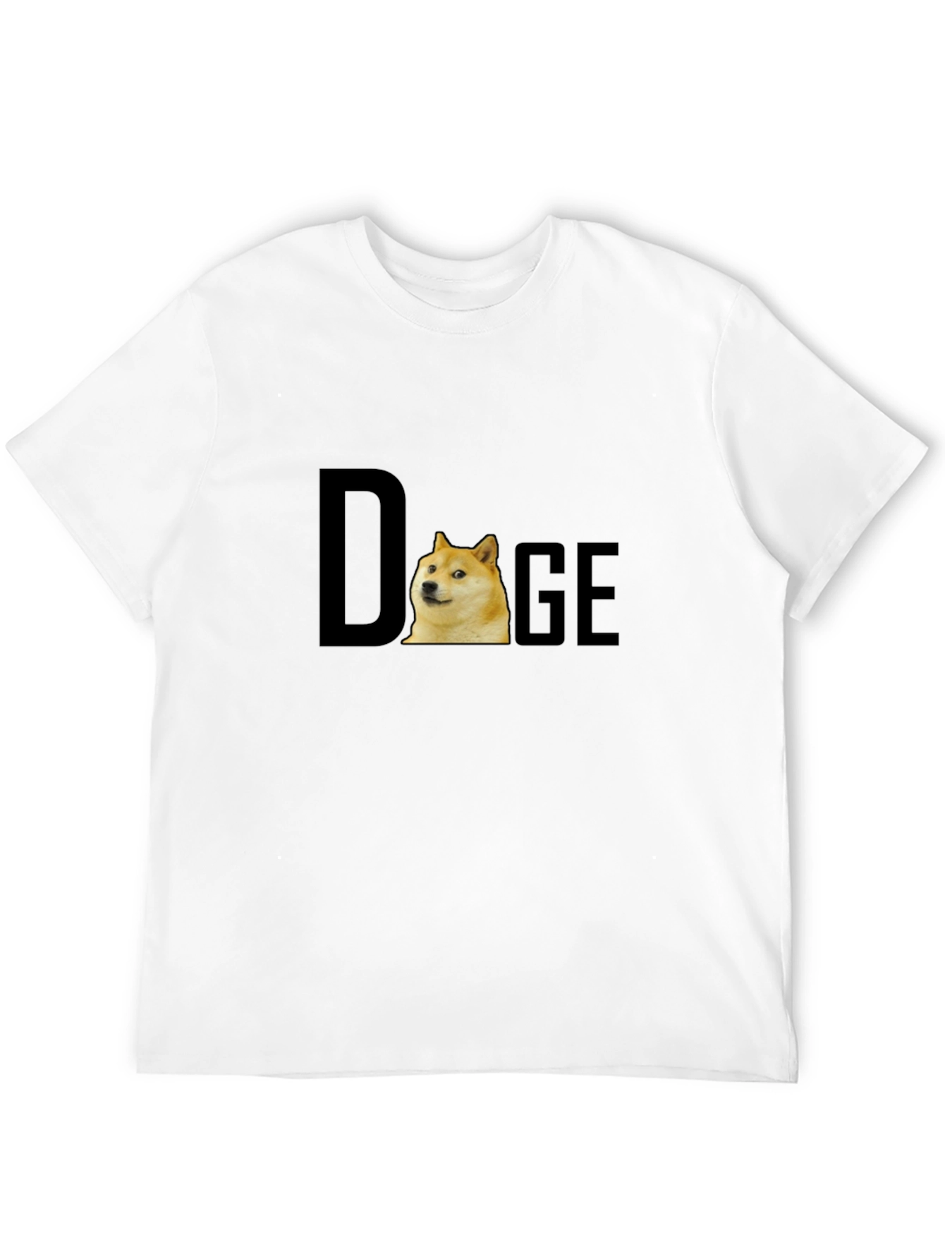 Doge Meme T-Shirt - Black Cotton Crew Neck