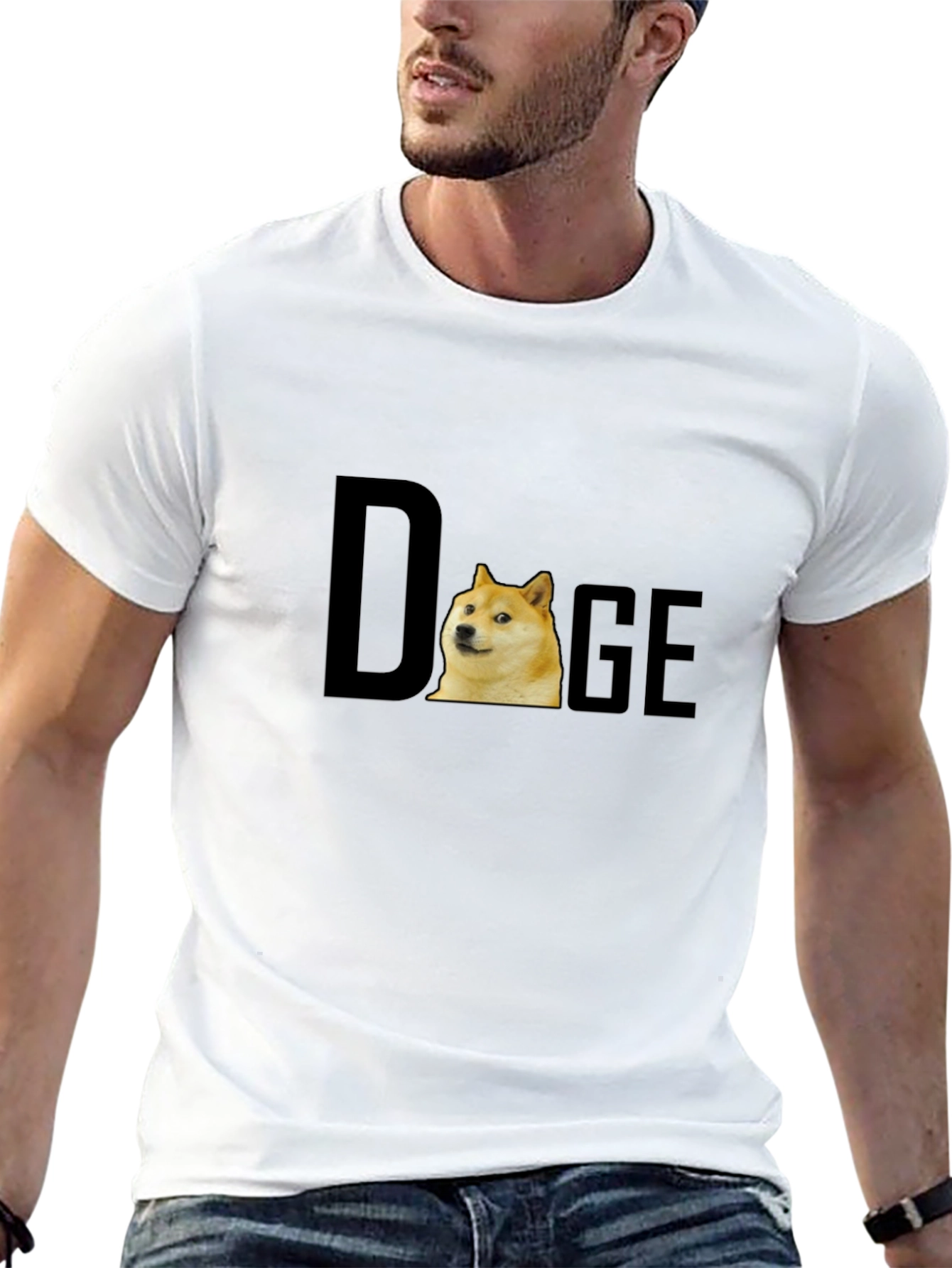 Doge Meme T-Shirt - Black Cotton Crew Neck