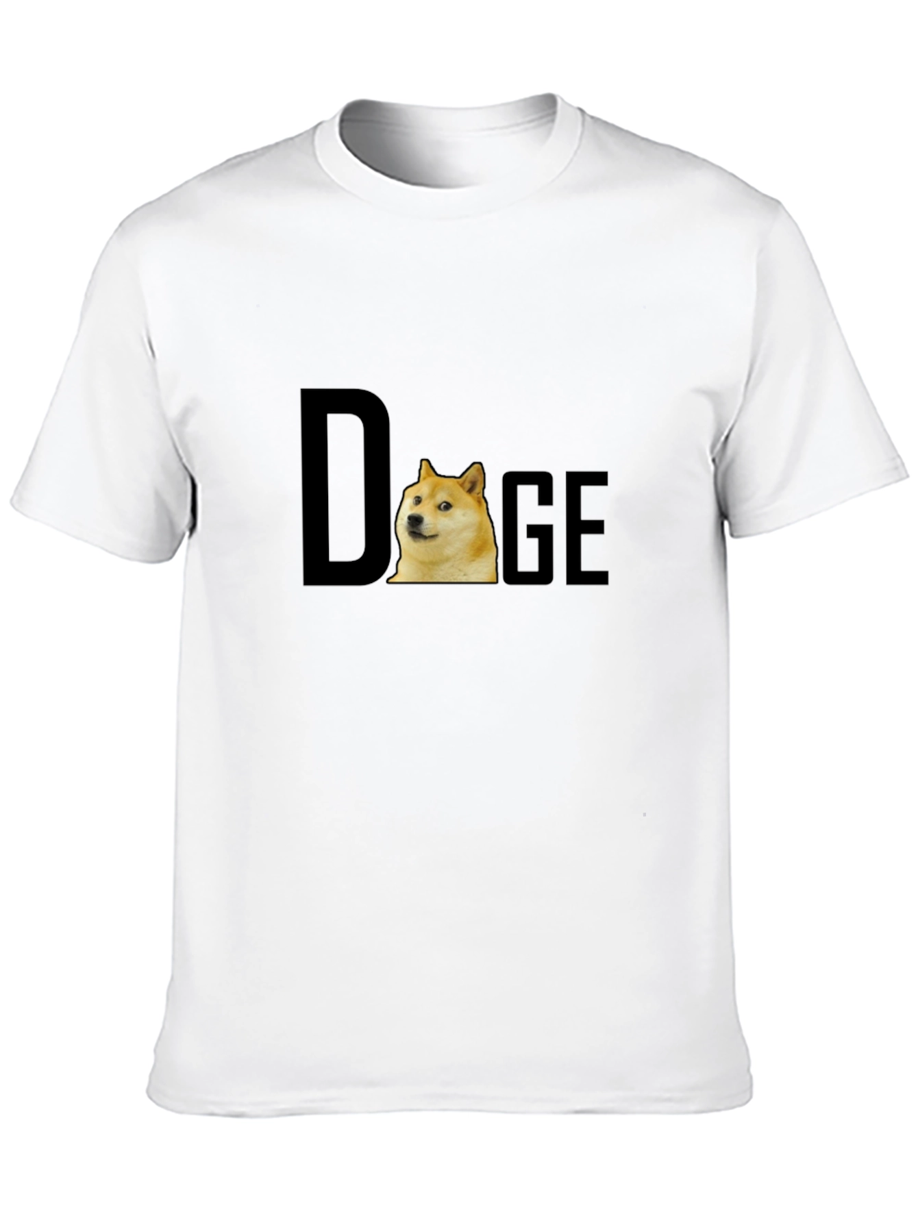 Doge Meme T-Shirt - Black Cotton Crew Neck