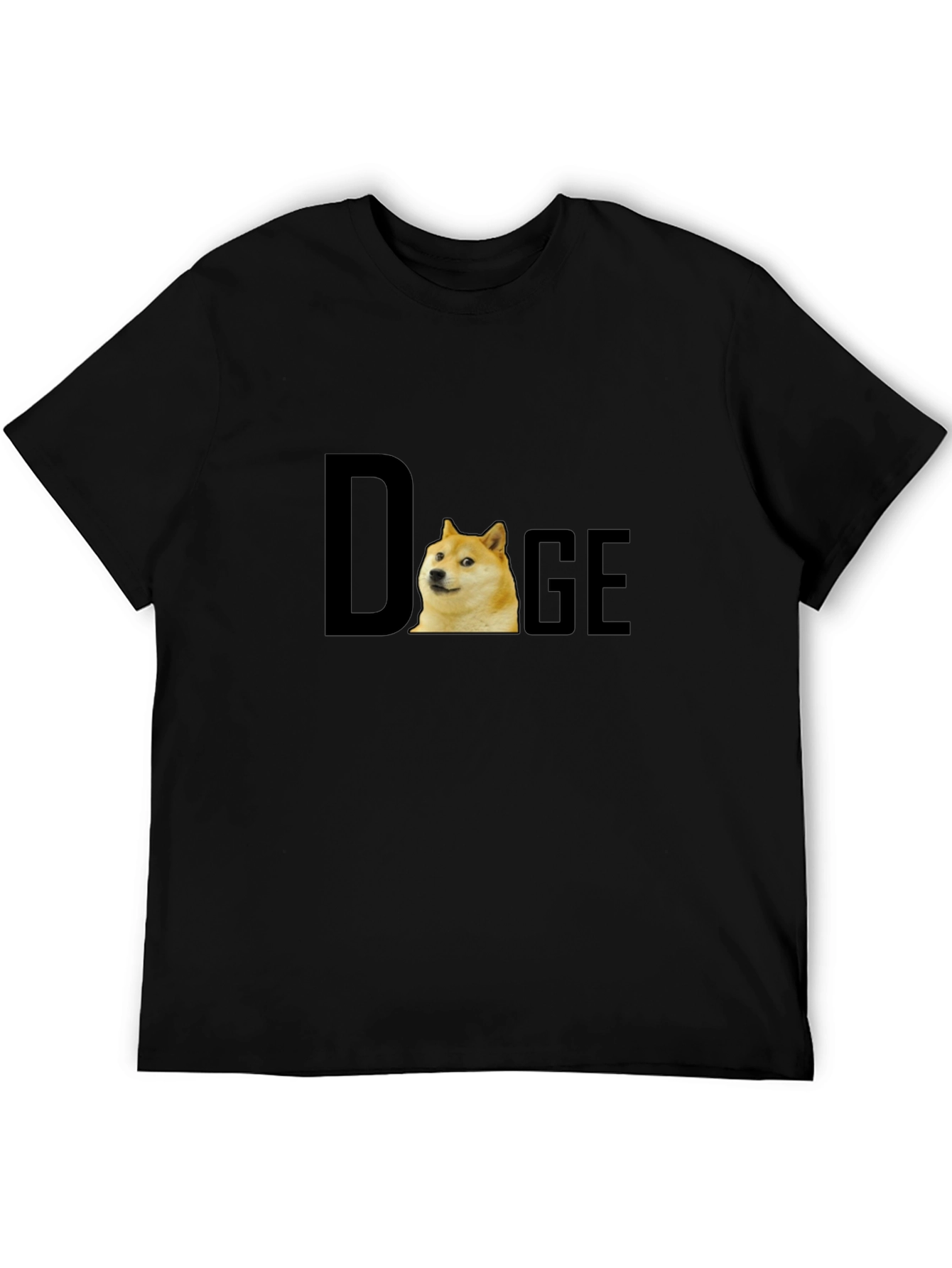 Doge Meme T-Shirt - Black Cotton Crew Neck