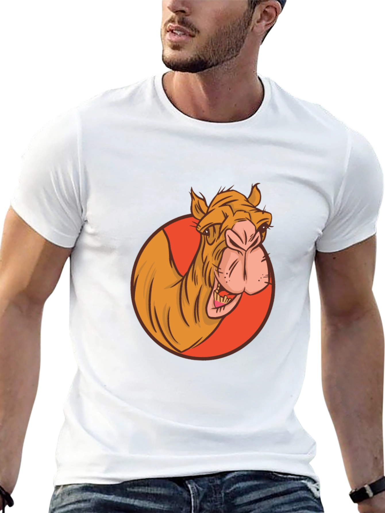 Camel Graphic Tee - Black Crew Neck T-Shirt
