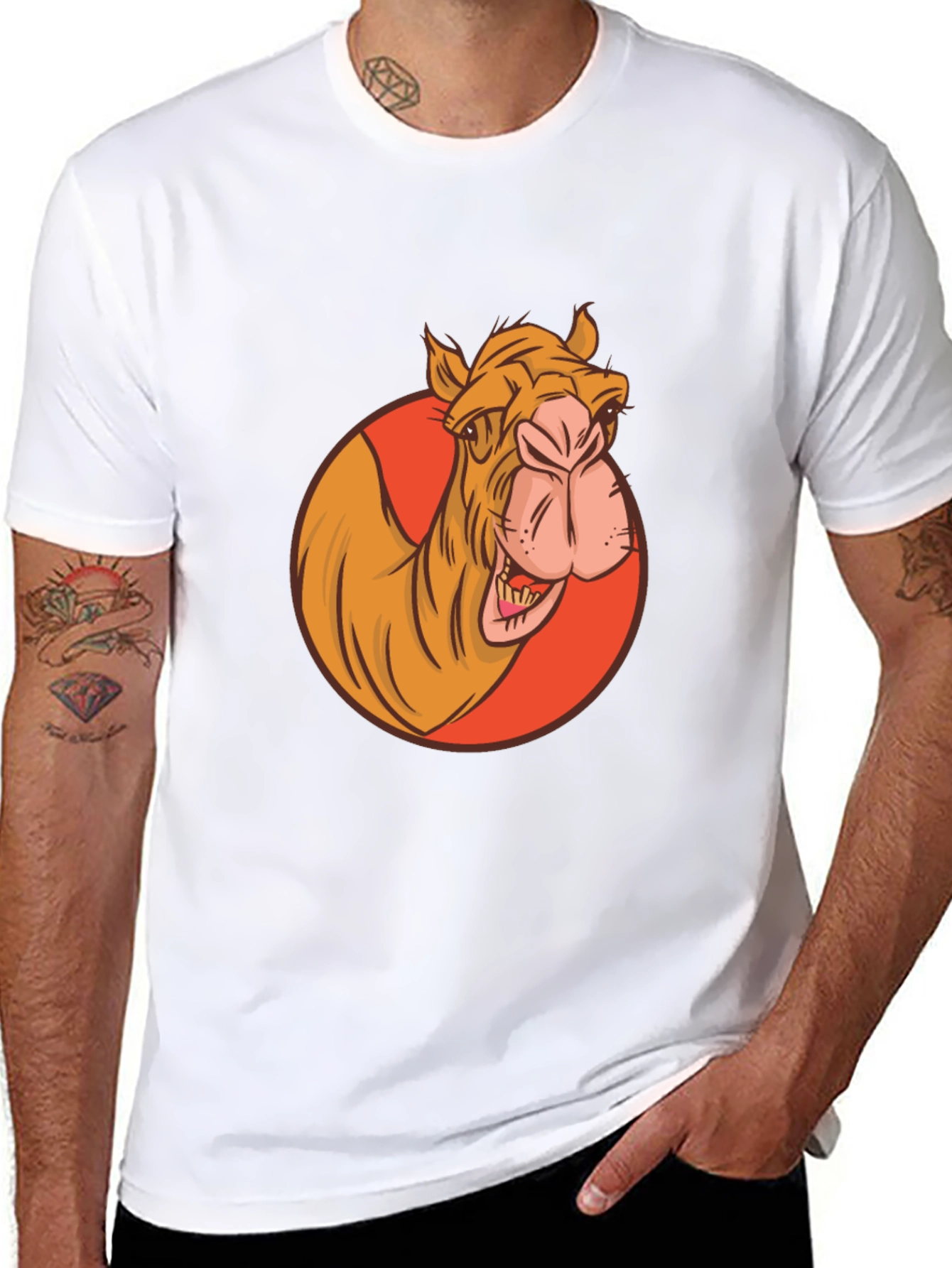 Camel Graphic Tee - Black Crew Neck T-Shirt