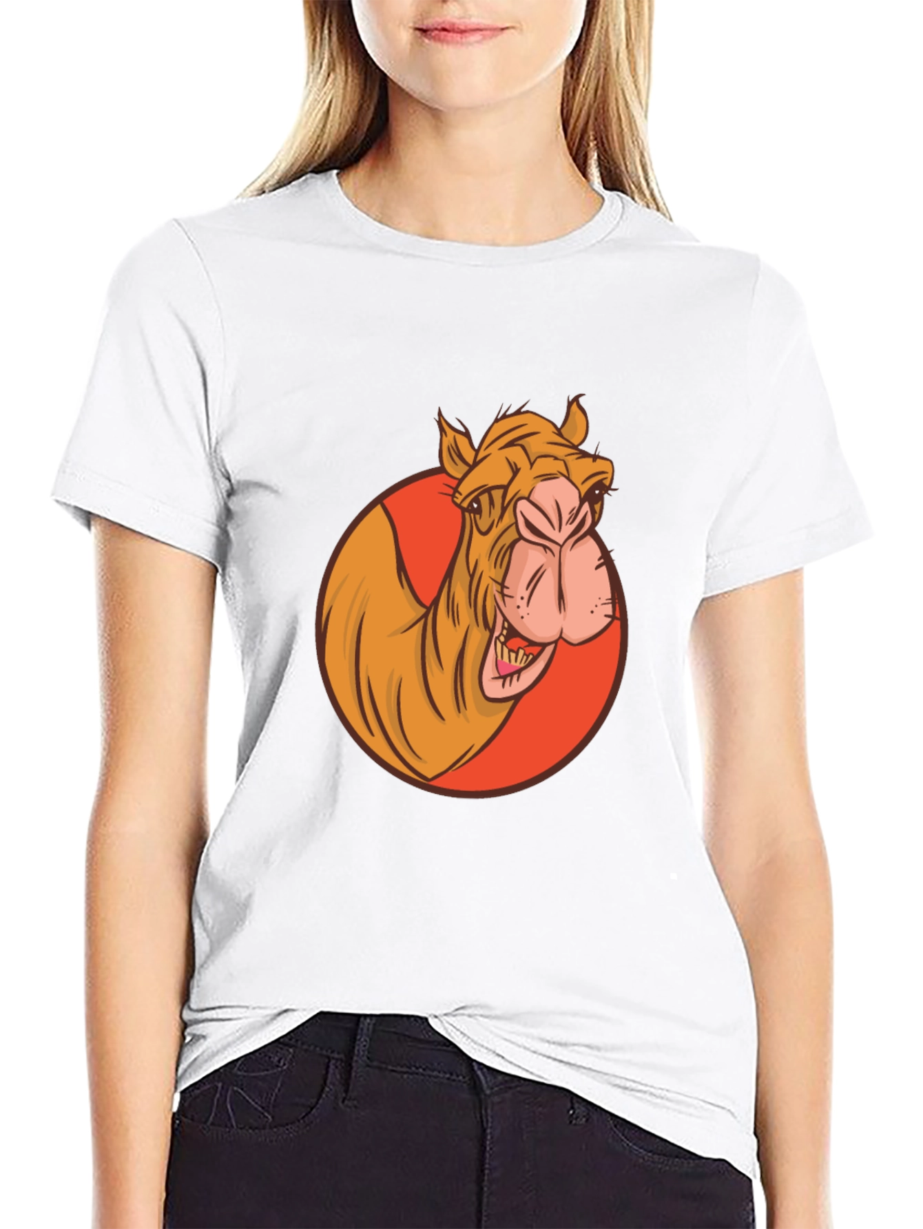 Camel Graphic Tee - Black Crew Neck T-Shirt