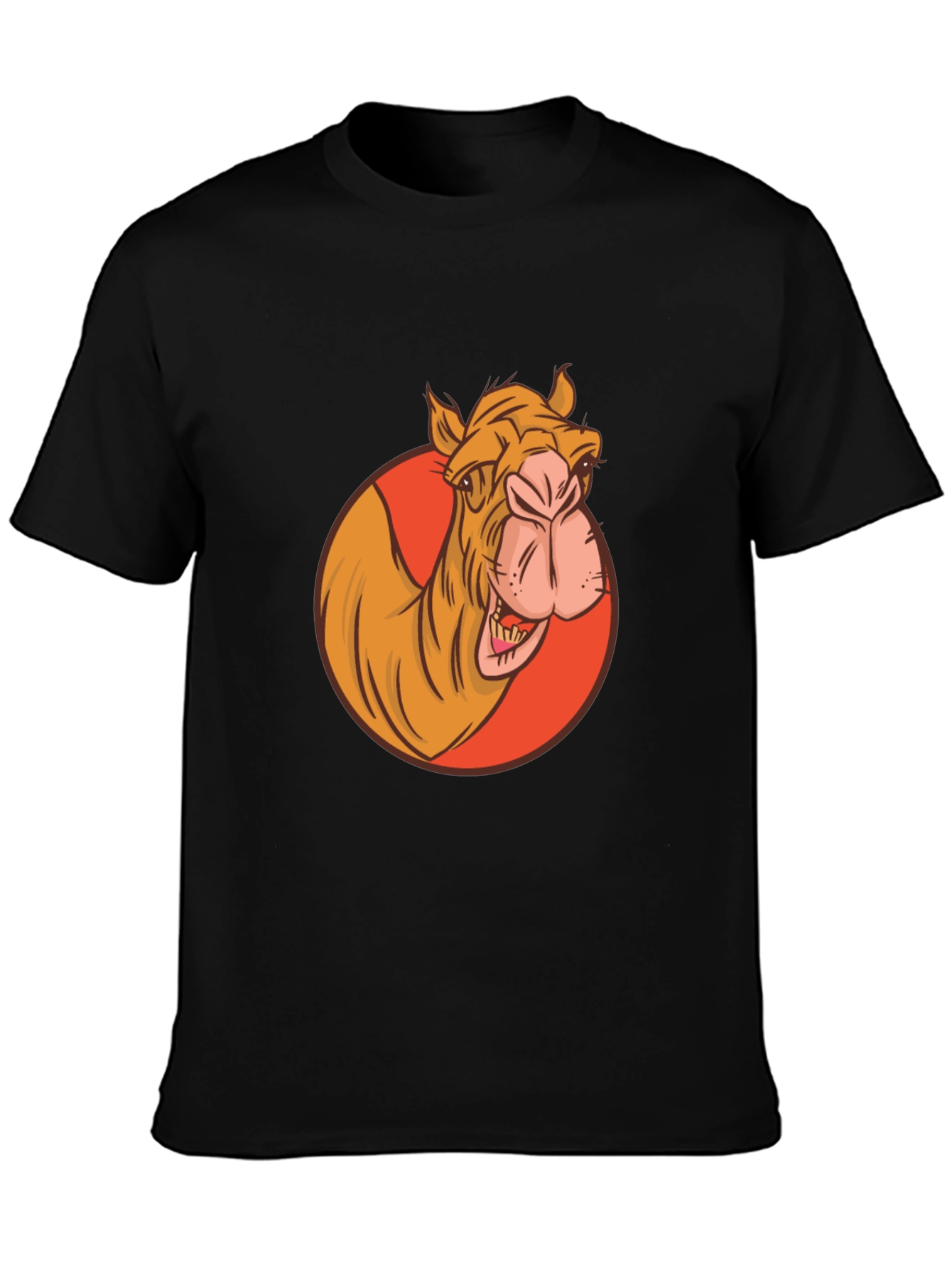 Camel Graphic Tee - Black Crew Neck T-Shirt