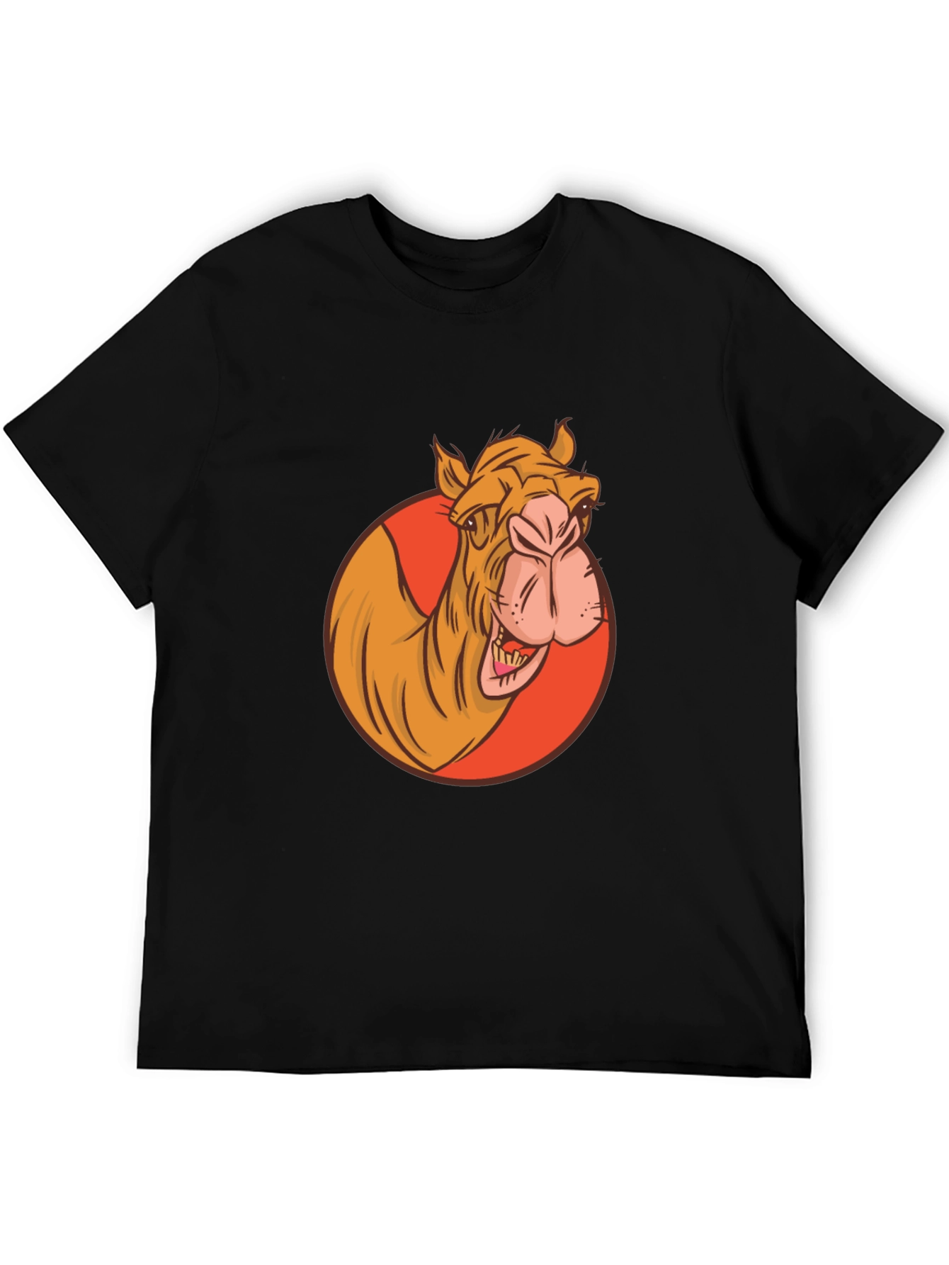 Camel Graphic Tee - Black Crew Neck T-Shirt