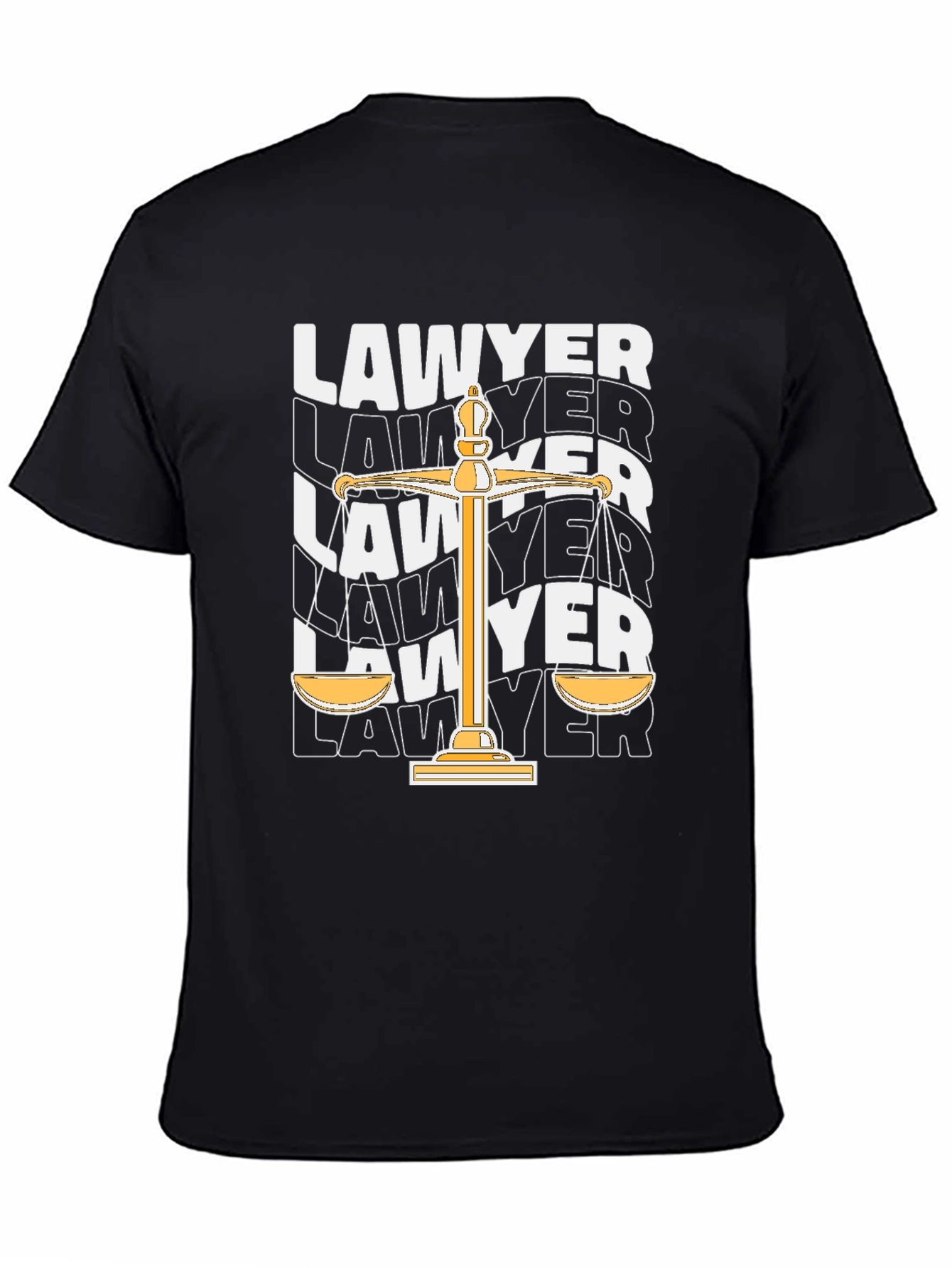 Lawyer Scales of Justice Graphic Tee - Black T-Shirt