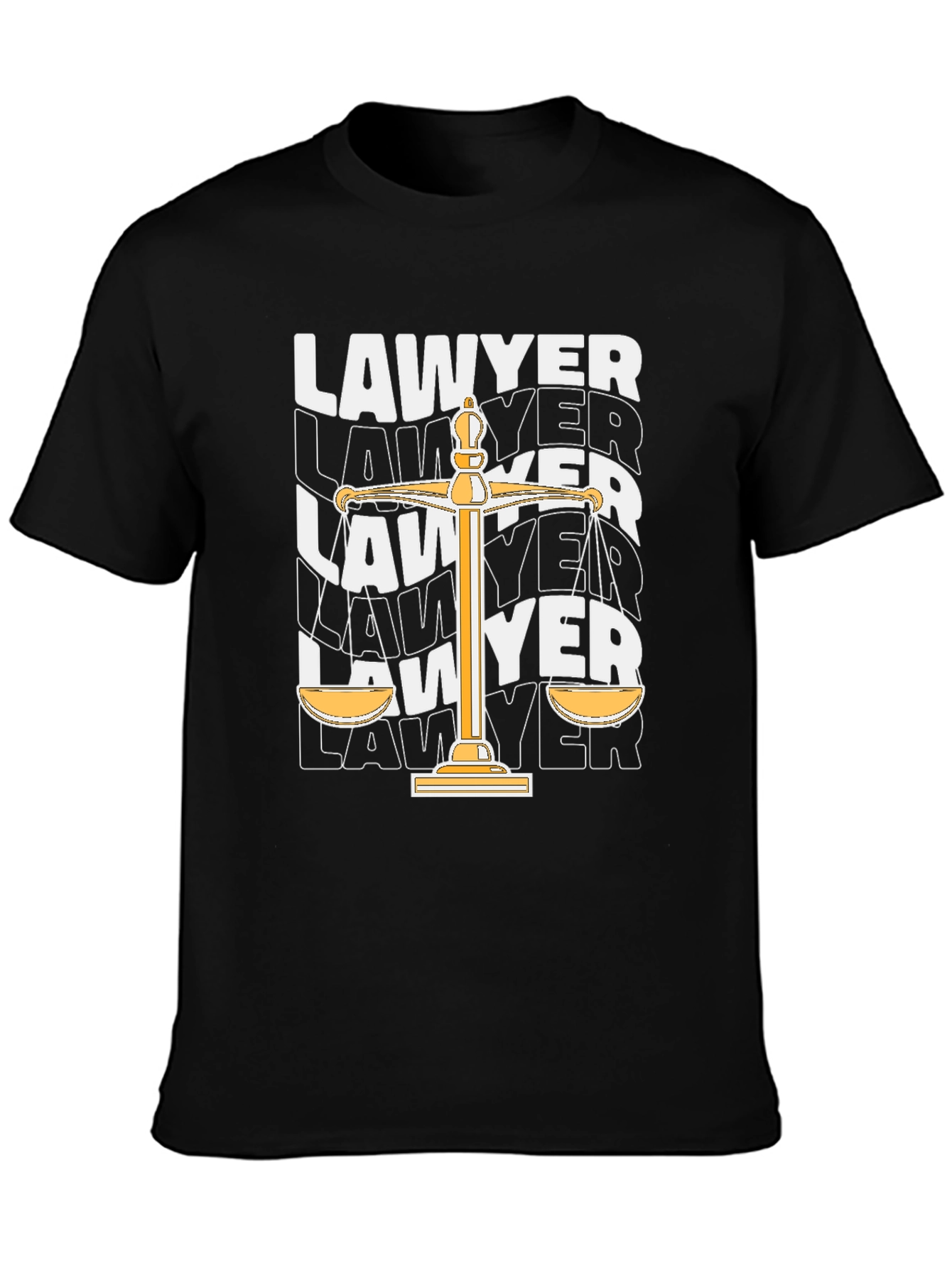 Lawyer Scales of Justice Graphic Tee - Black T-Shirt