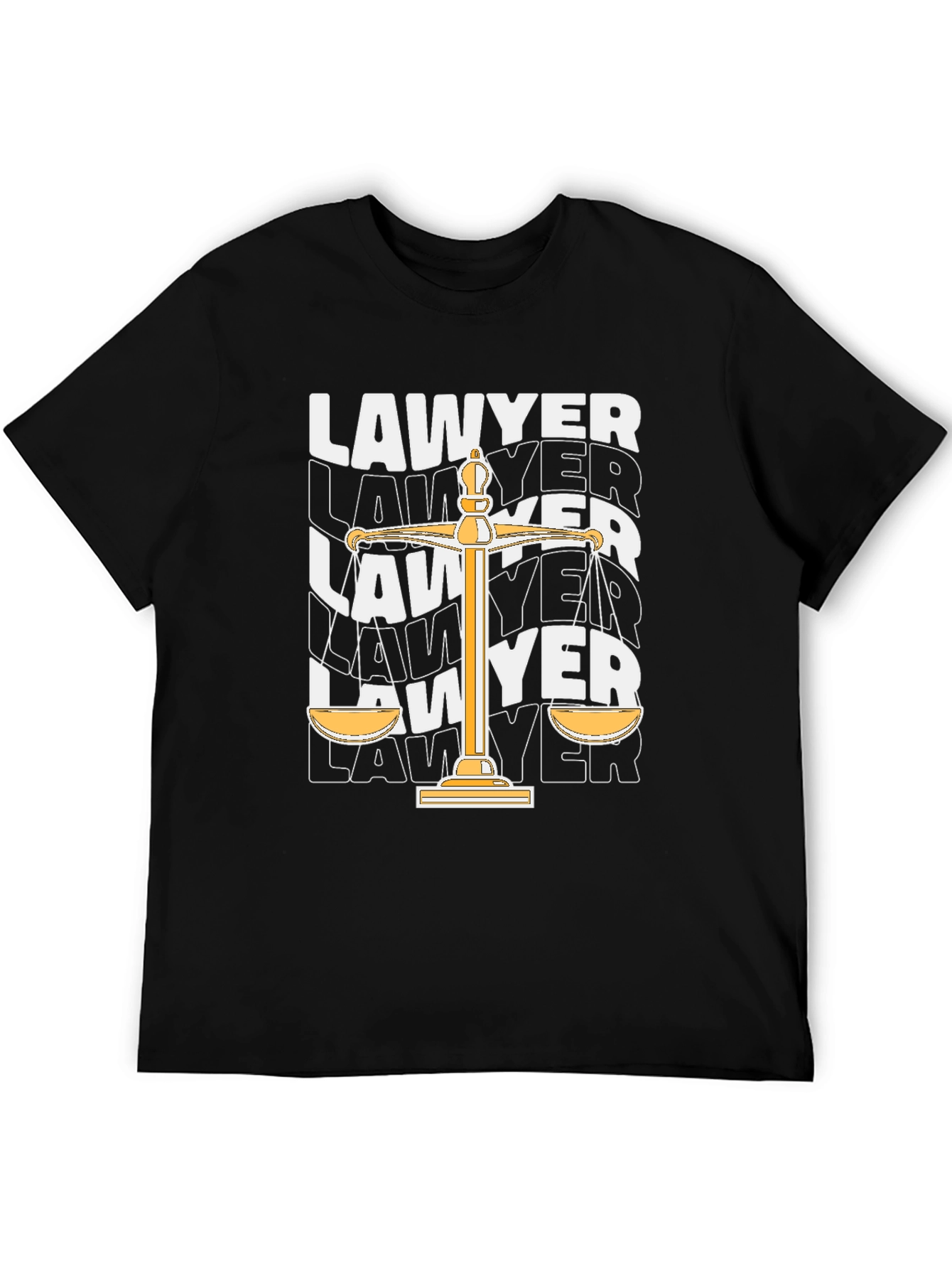 Lawyer Scales of Justice Graphic Tee - Black T-Shirt
