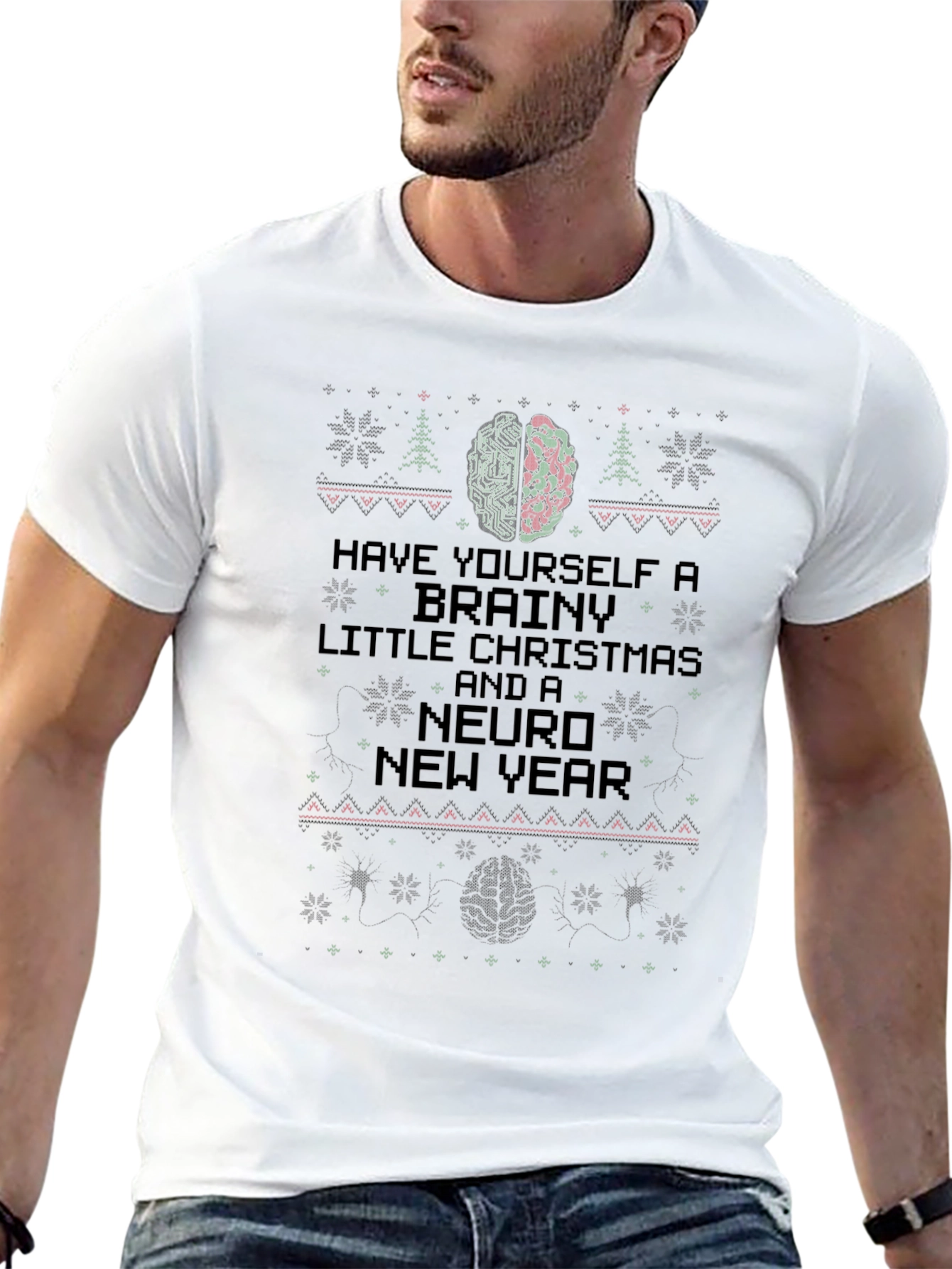 Brainy Christmas T-Shirt - Neuro New Year Holiday Tee