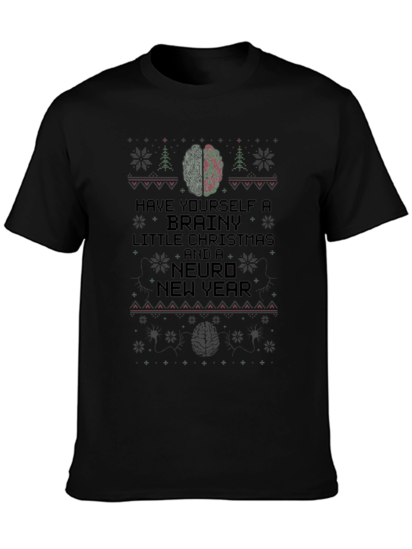 Brainy Christmas T-Shirt - Neuro New Year Holiday Tee