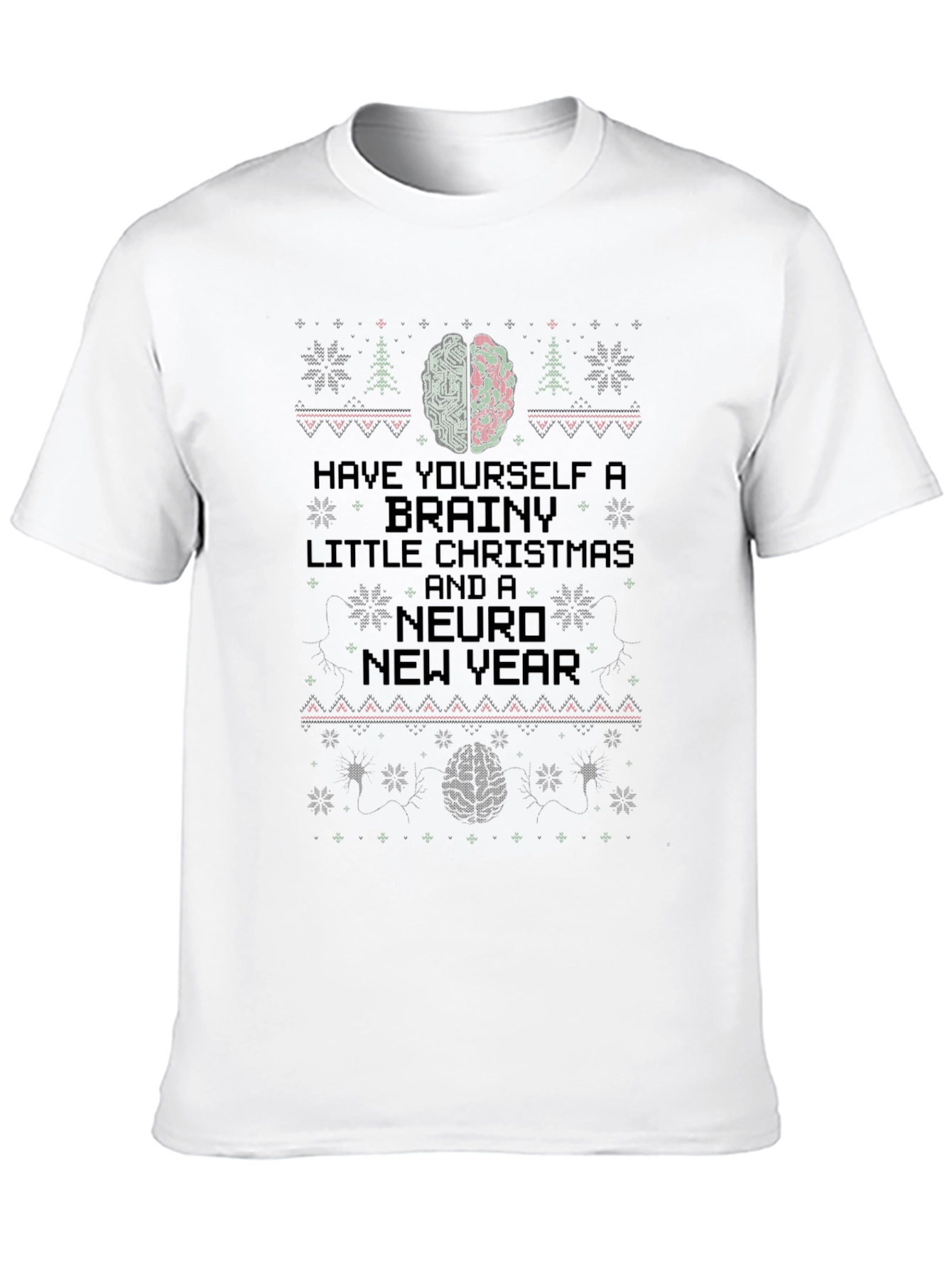 Brainy Christmas T-Shirt - Neuro New Year Holiday Tee