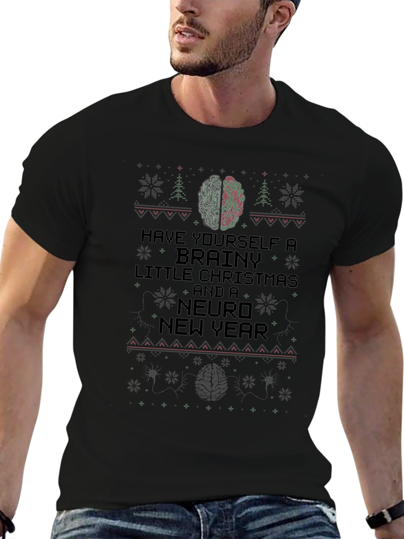 Brainy Christmas T-Shirt - Neuro New Year Holiday Tee