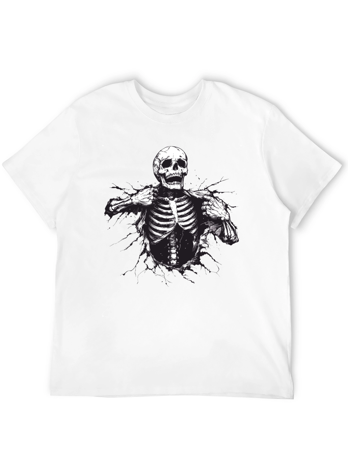 Skeleton Graphic T-Shirt - Rib Cage Print