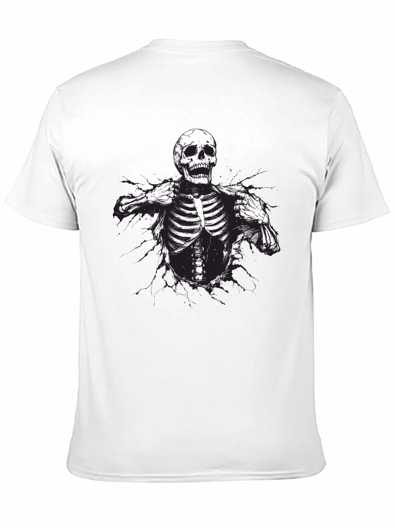 Skeleton Graphic T-Shirt - Rib Cage Print