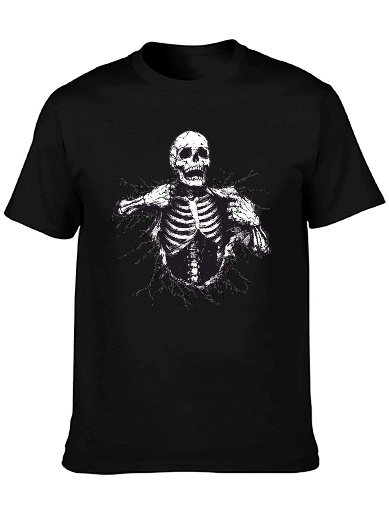 Skeleton Graphic T-Shirt - Rib Cage Print