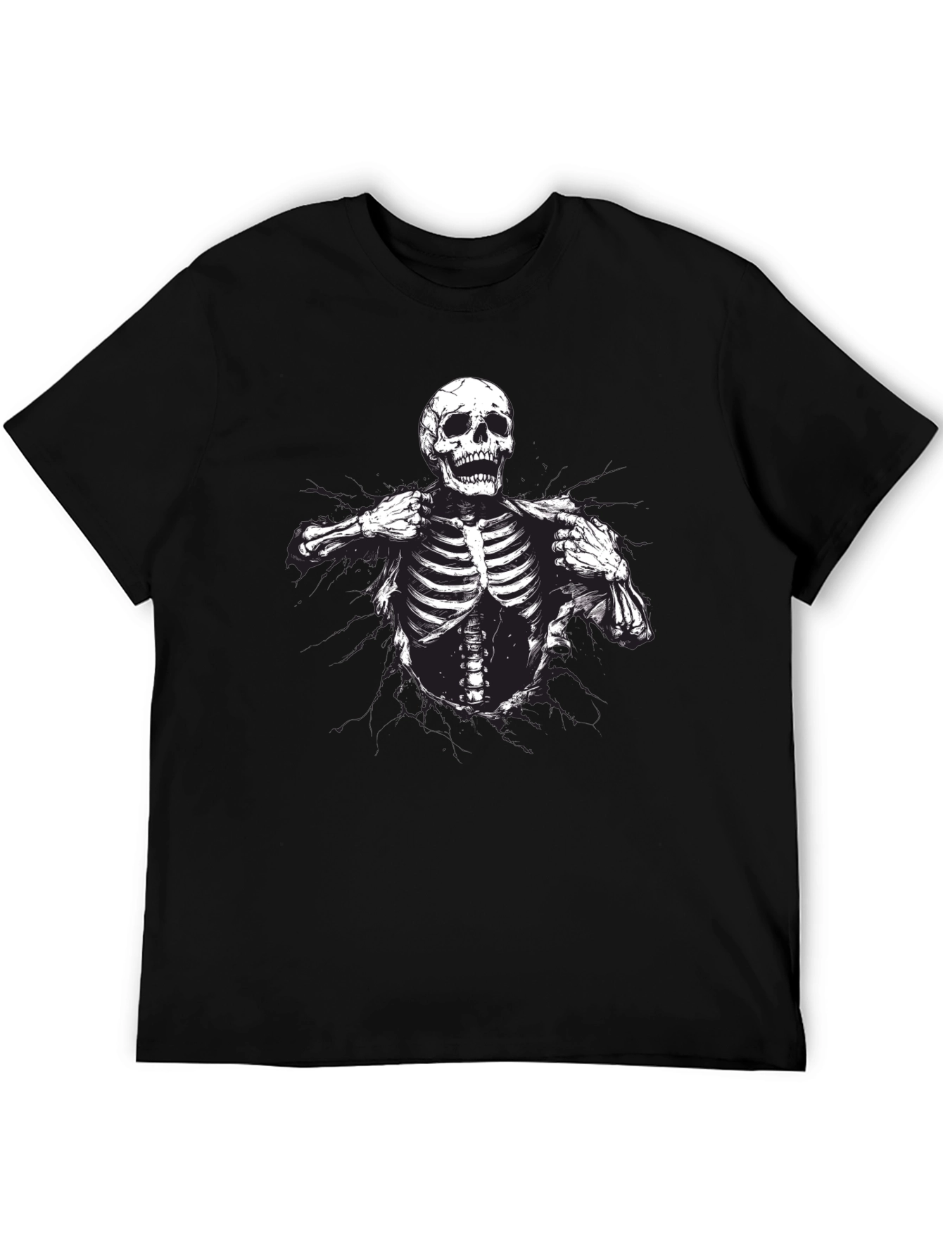 Skeleton Graphic T-Shirt - Rib Cage Print
