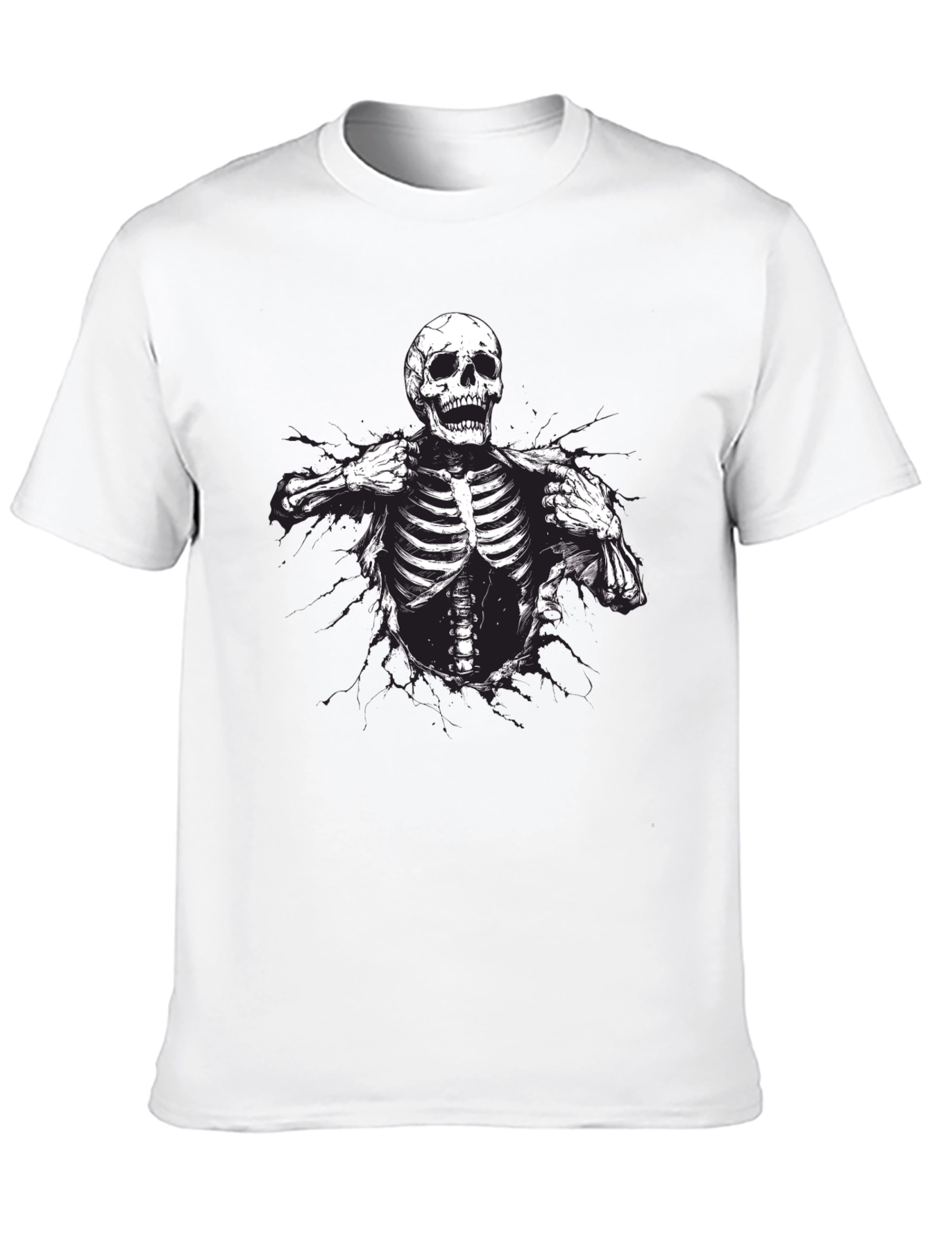 Skeleton Graphic T-Shirt - Rib Cage Print